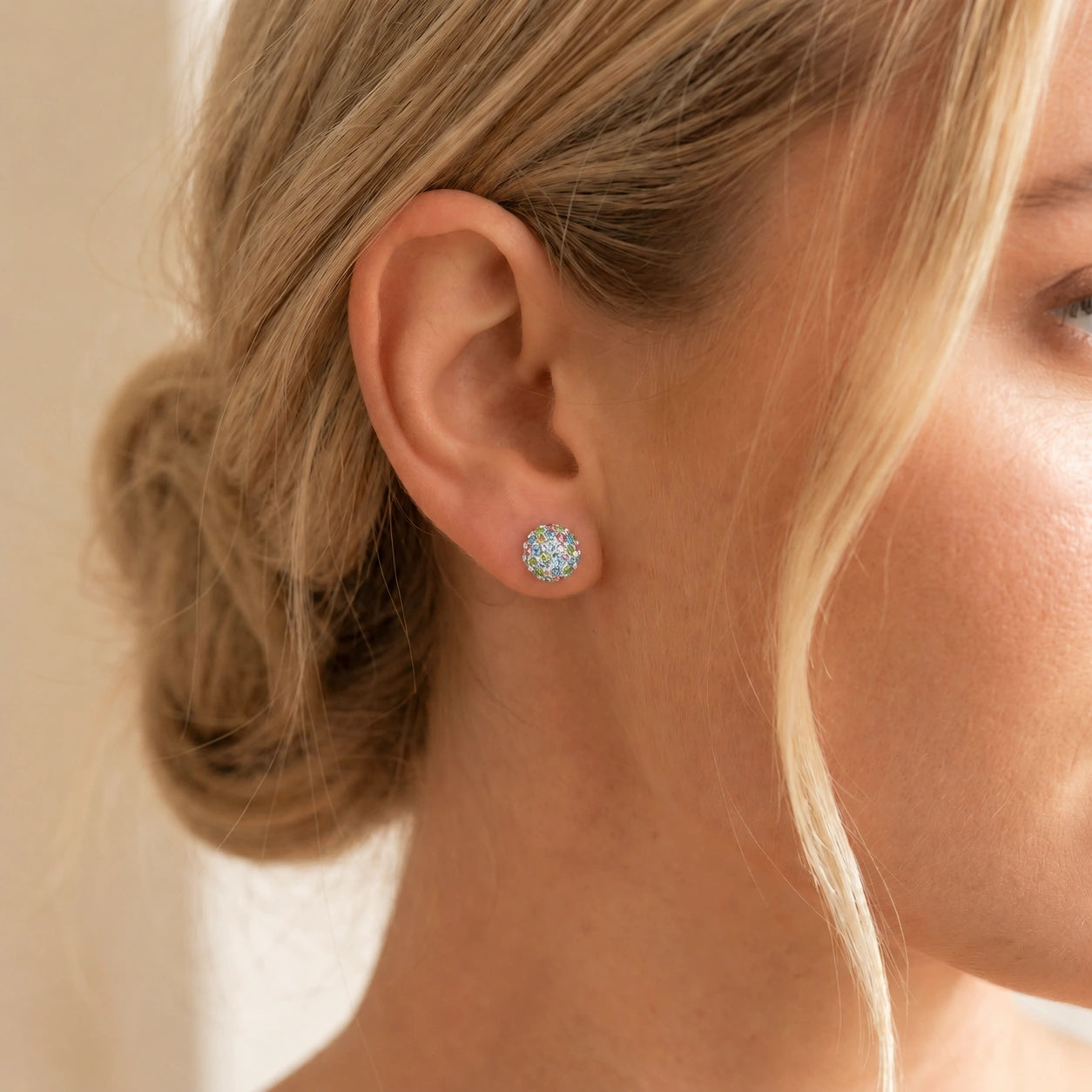White Gold Earrings Zirconia 10K — Morgana