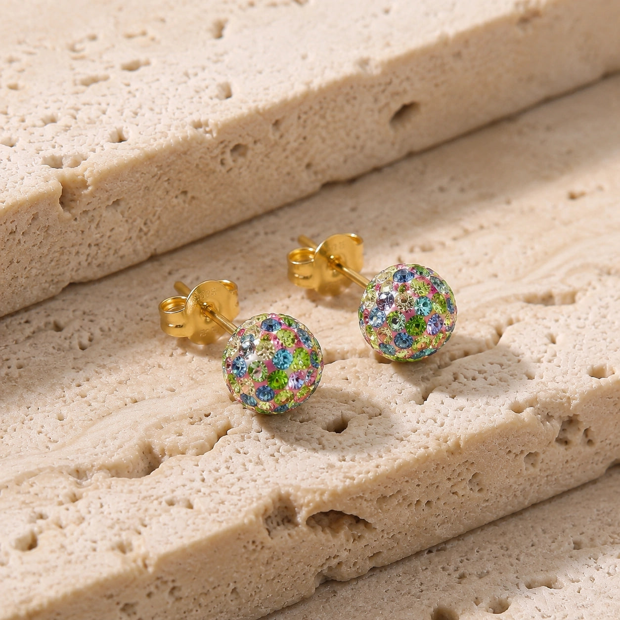 Yellow Gold Earrings Zirconia 10K — Morgana