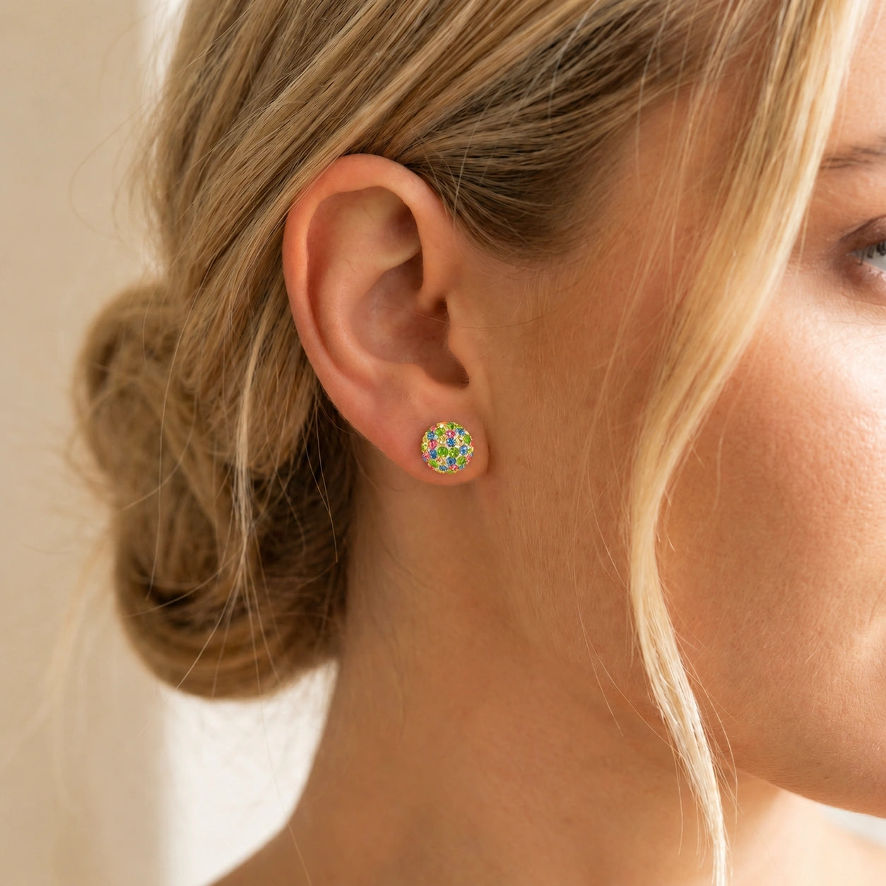 Yellow Gold Earrings Zirconia 10K — Morgana