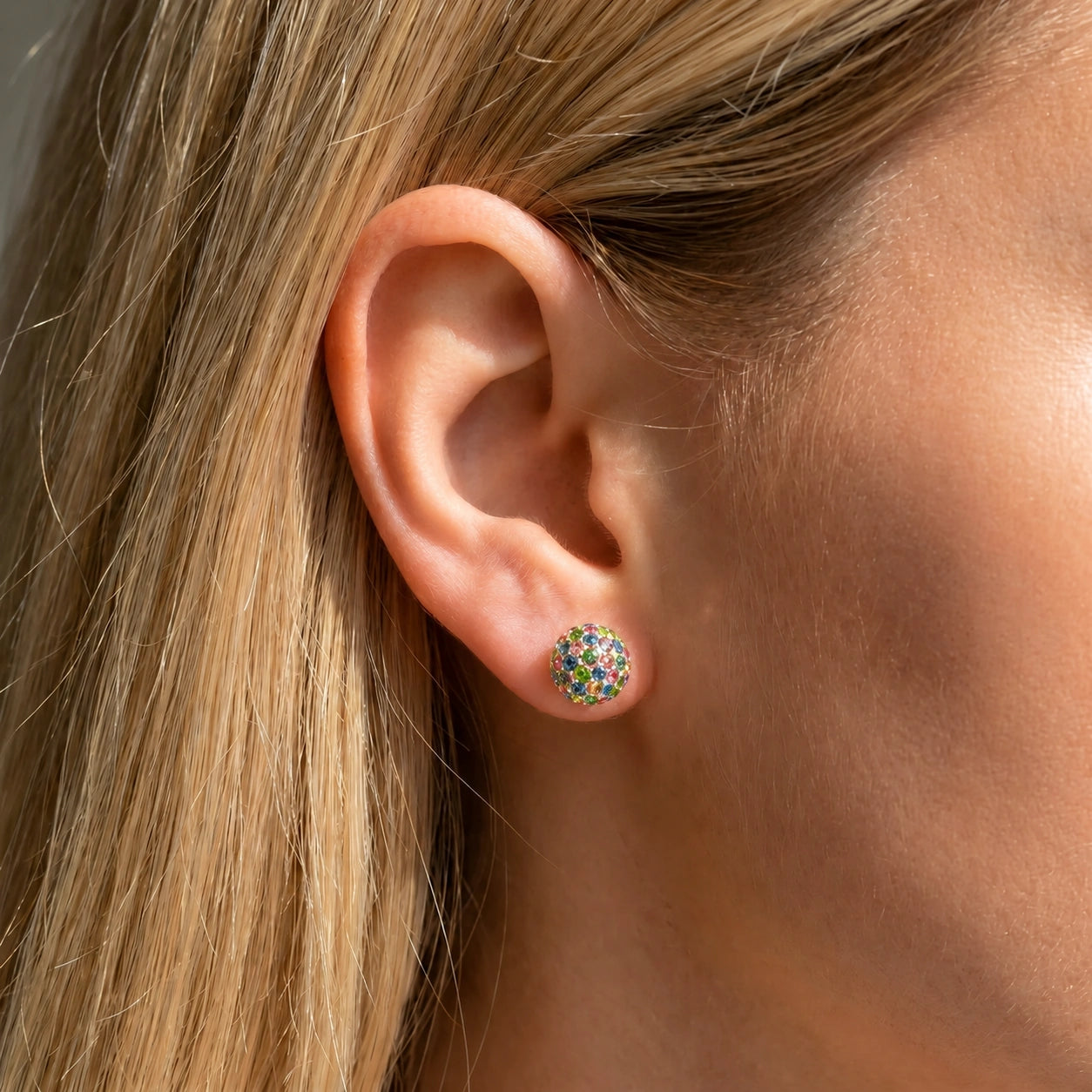 Yellow Gold Earrings Zirconia 10K — Morgana