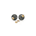 Yellow Gold Modern Stud Earrings Pearl 10K — Natalina