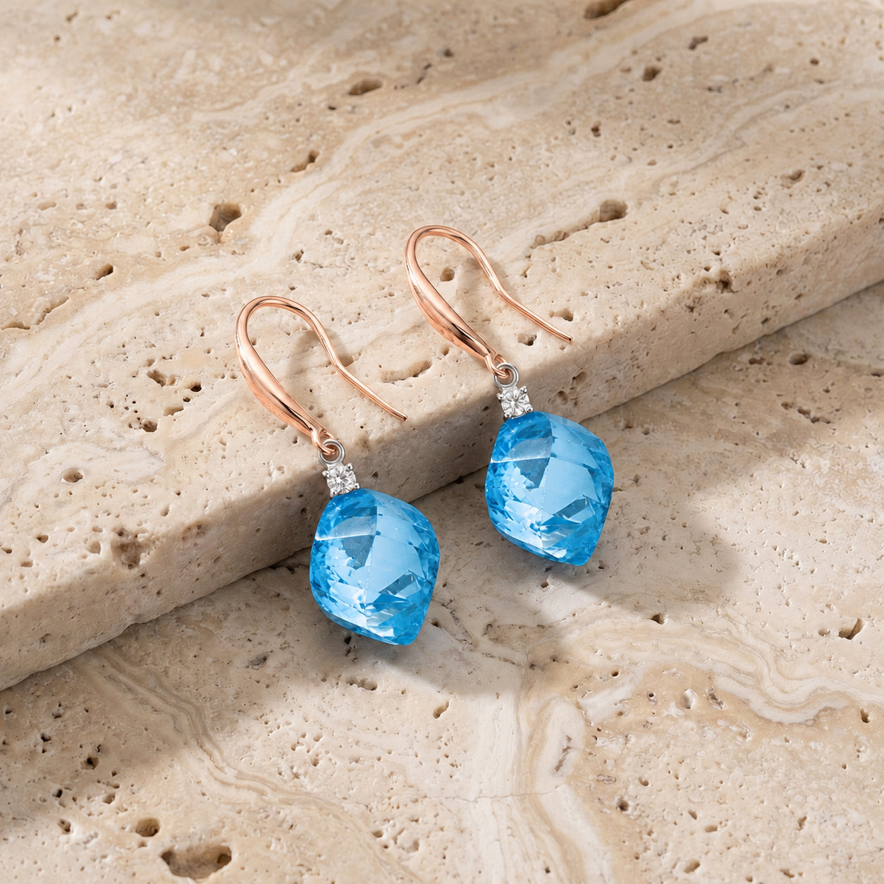 Rose Gold Earrings Spinel 10K — Albertina