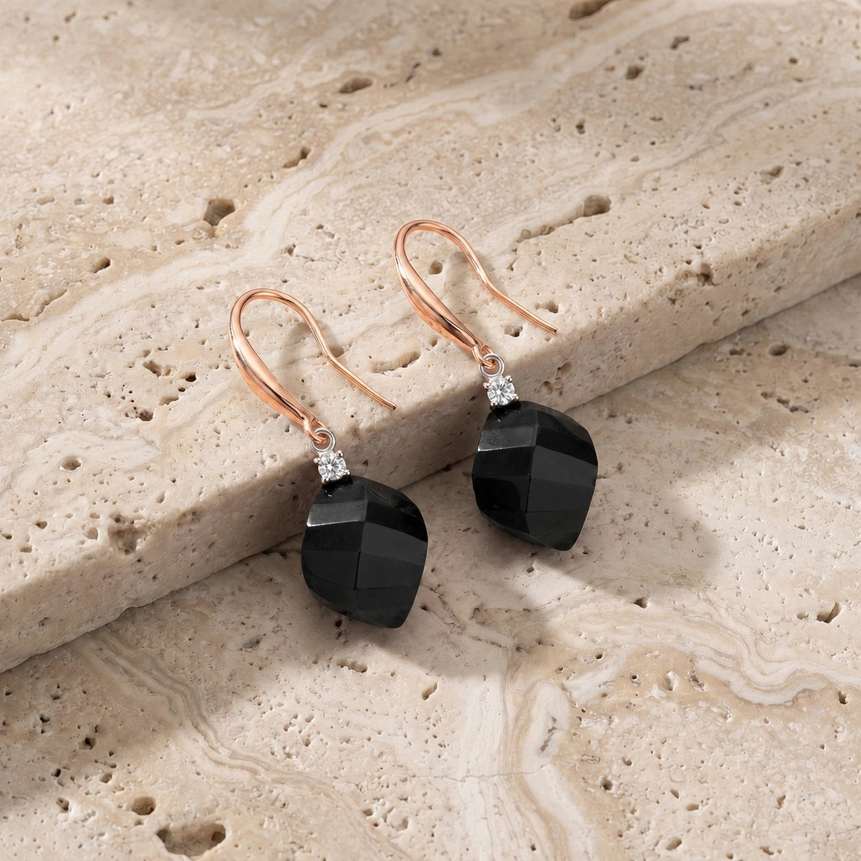 Rose Gold Earrings Spinel 10K — Albertina