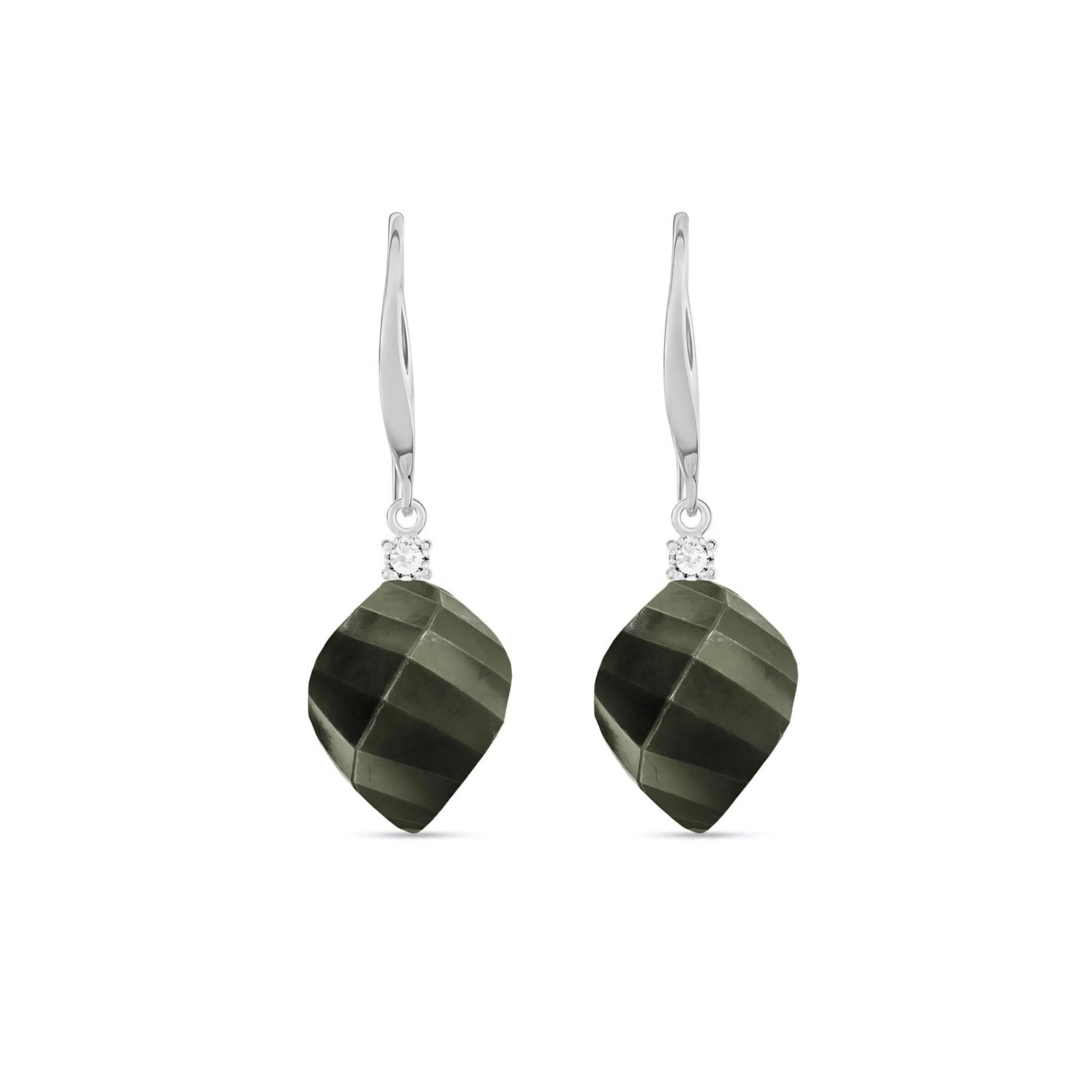 White Gold Earrings Spinel 10K — Albertina