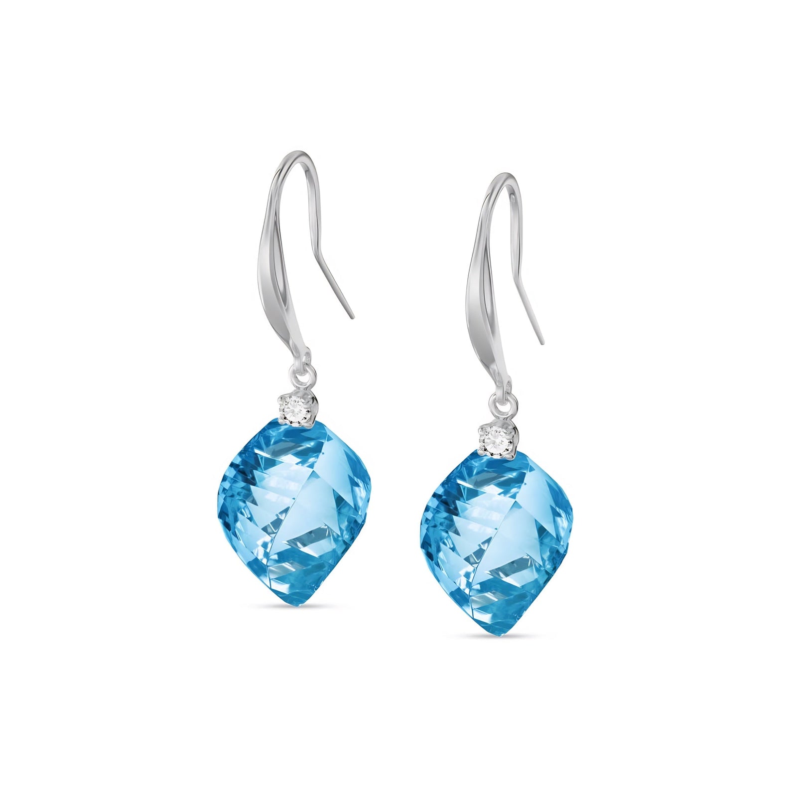 White Gold Earrings Spinel 10K — Albertina
