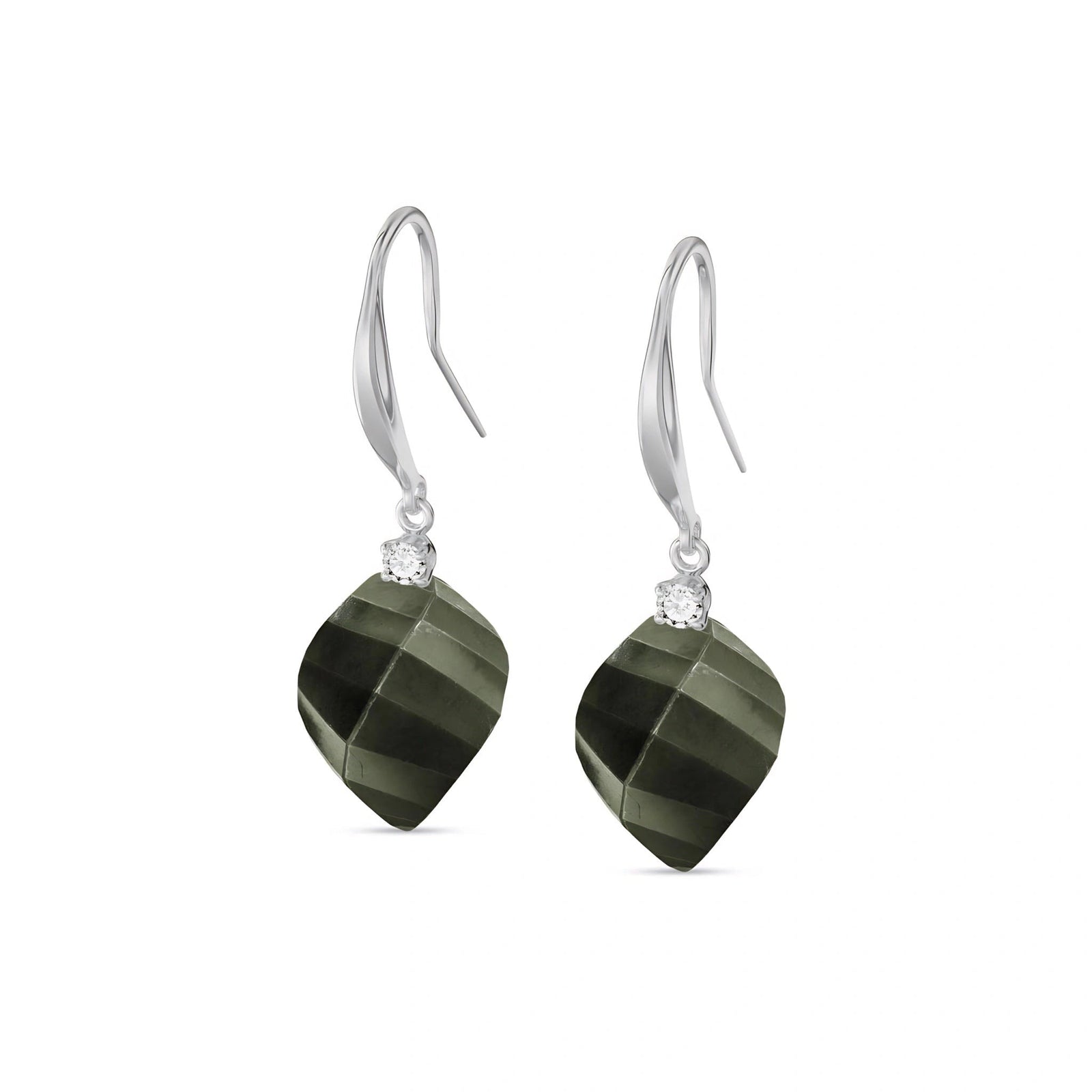 White Gold Earrings Spinel 10K — Albertina