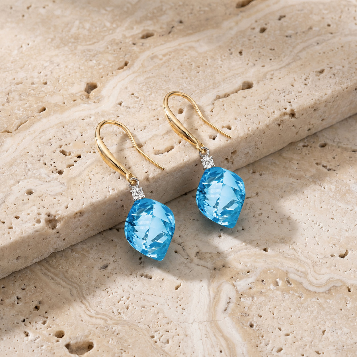 Yellow Gold Earrings Spinel 10K — Albertina