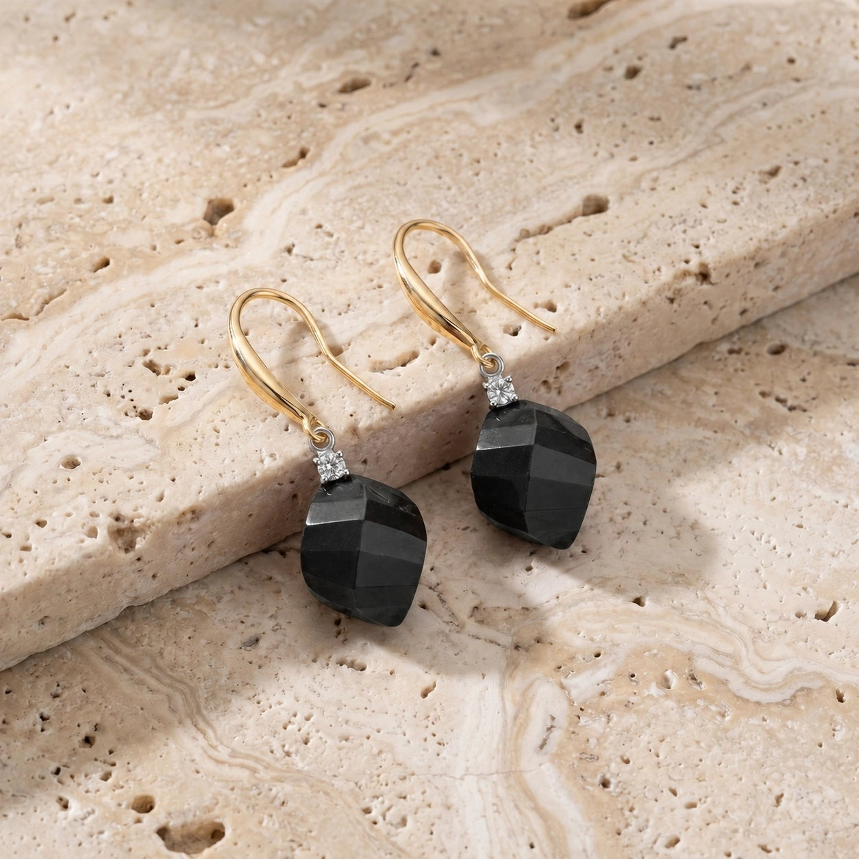 Yellow Gold Earrings Spinel 10K — Albertina