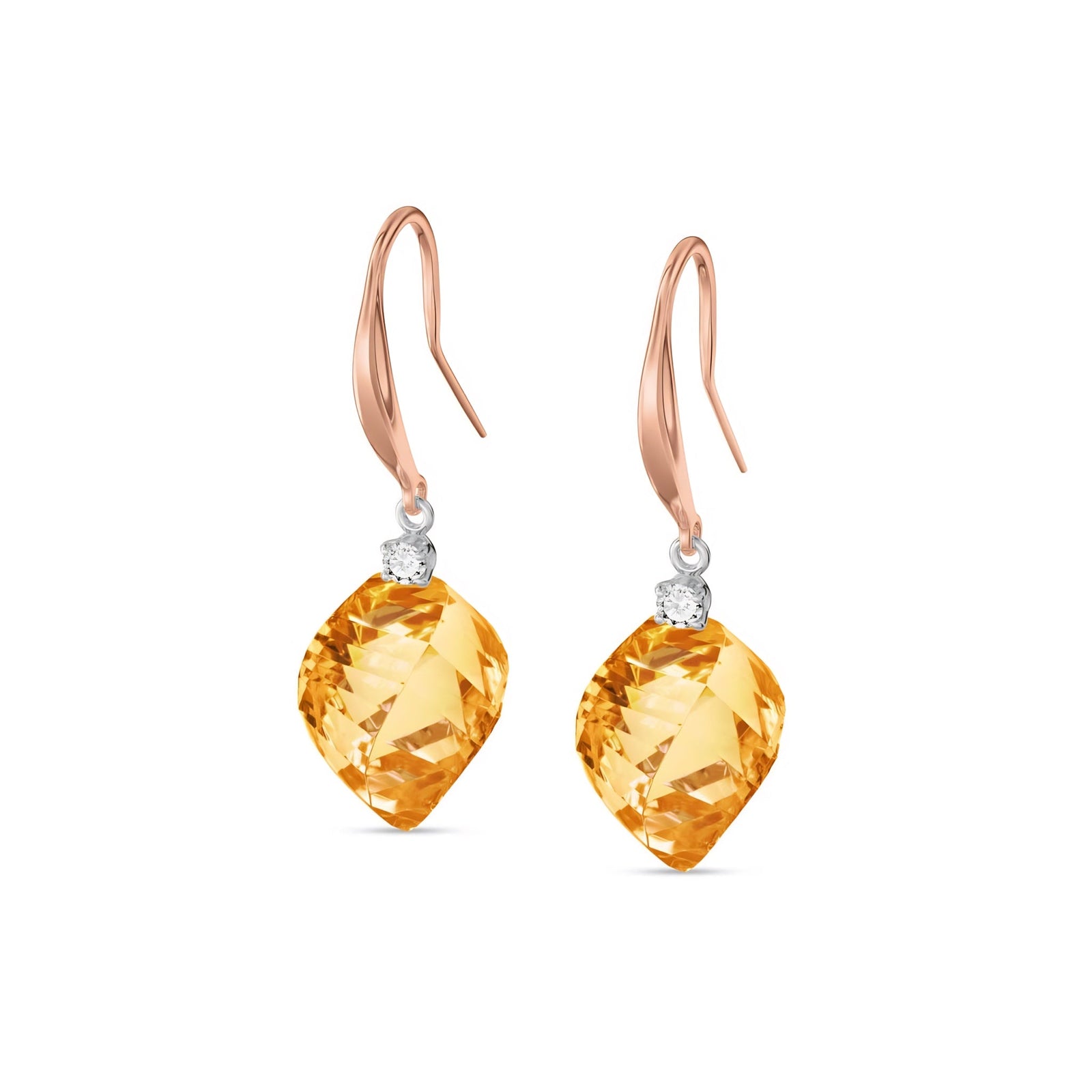 Rose Gold Earrings Green Amethyst 10K — Albertina
