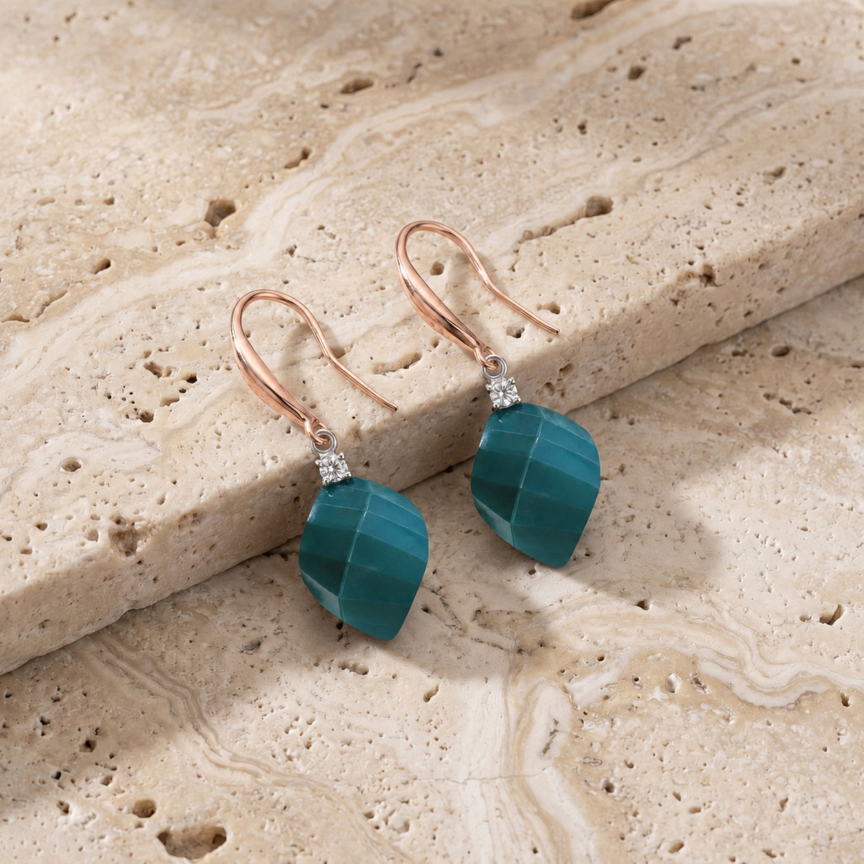 Rose Gold Earrings Citrine 10K — Albertina