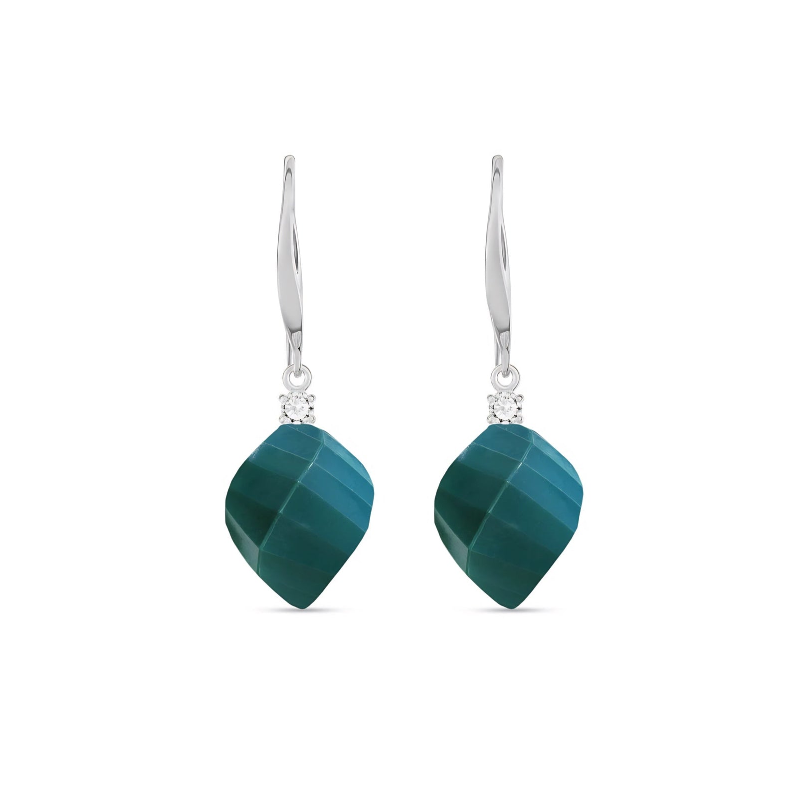 White Gold Earrings Citrine 10K — Albertina