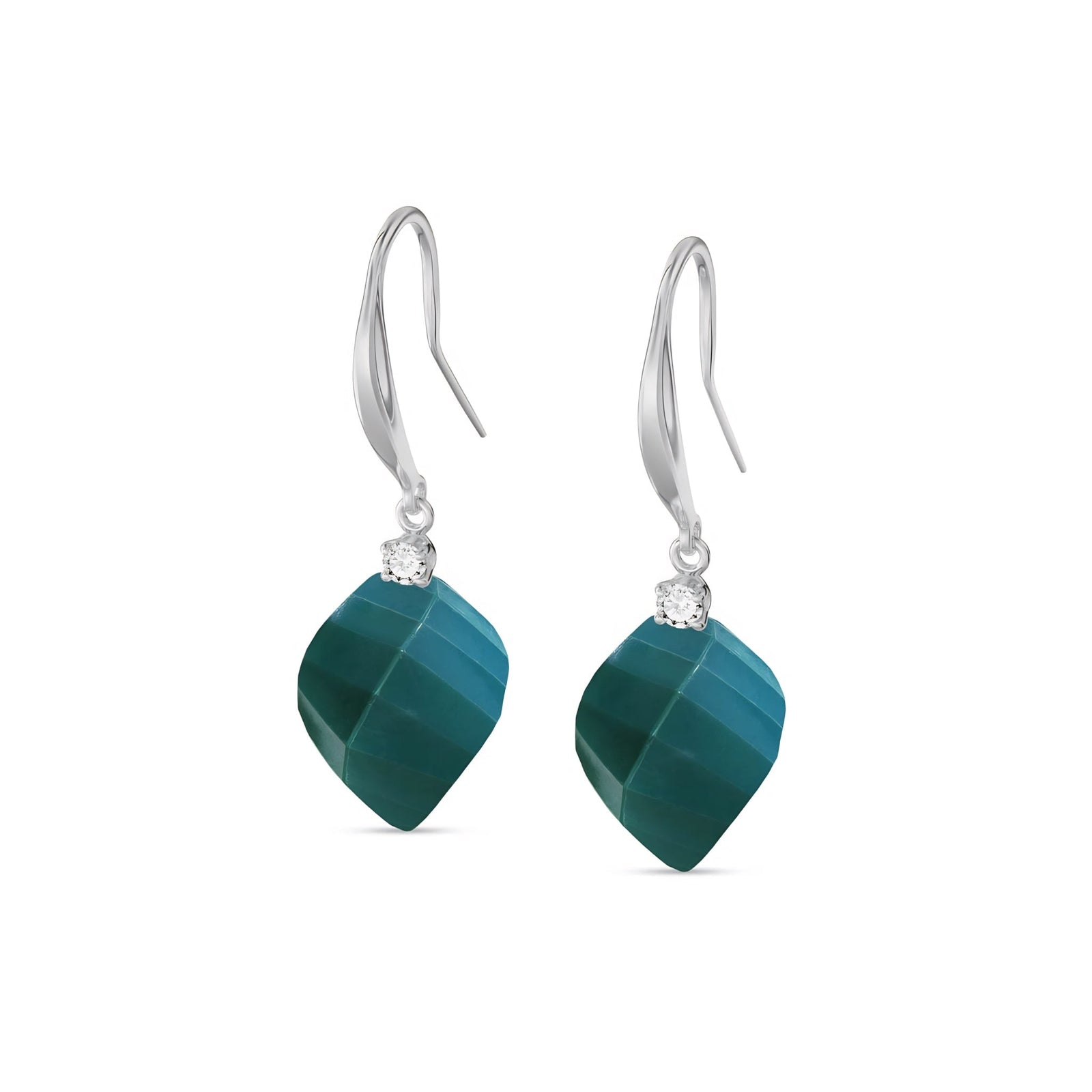 White Gold Earrings Citrine 10K — Albertina