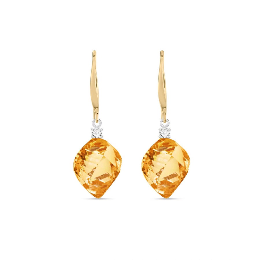 Yellow Gold Earrings Citrine 10K — Albertina