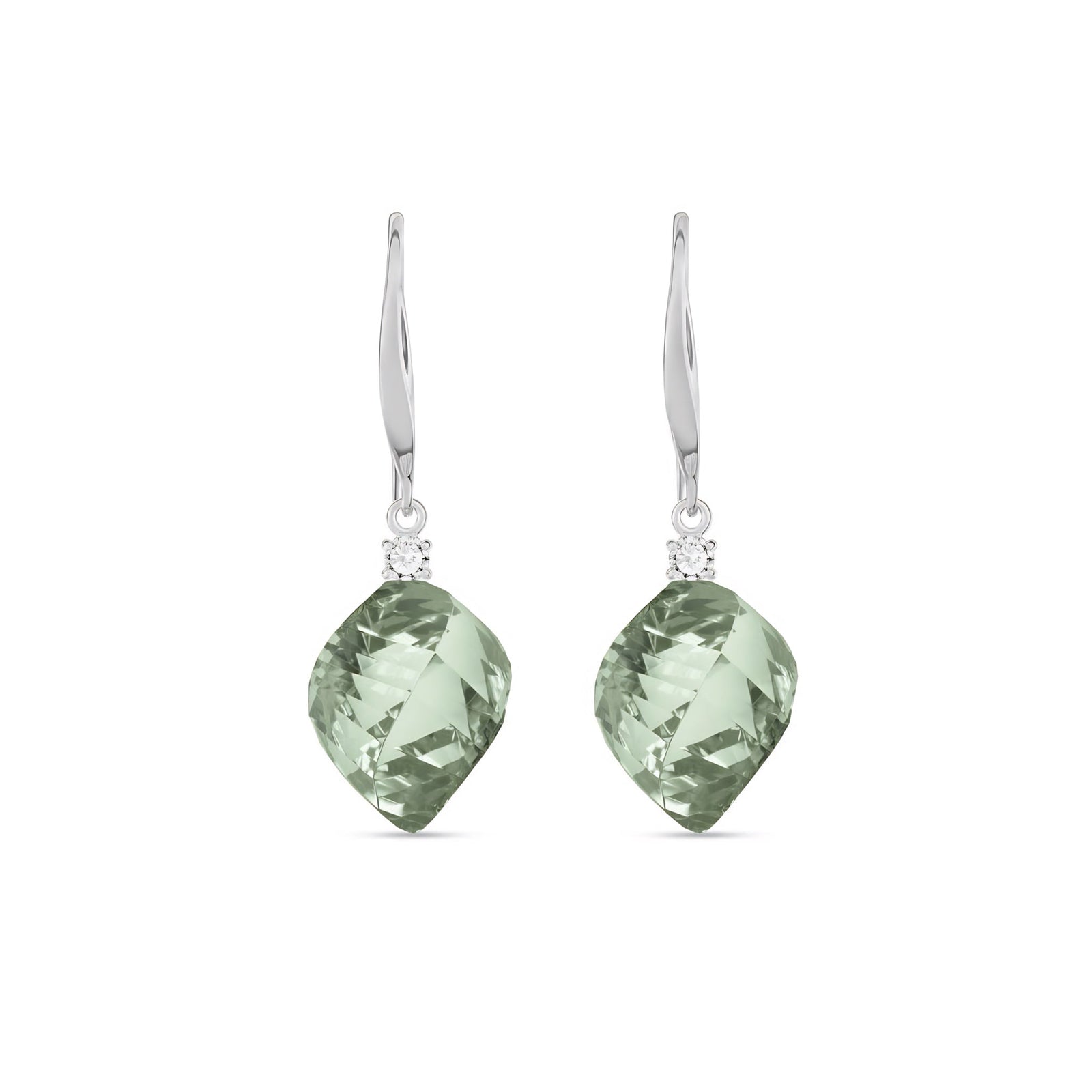 White Gold Earrings White Topaz 10K — Albertina