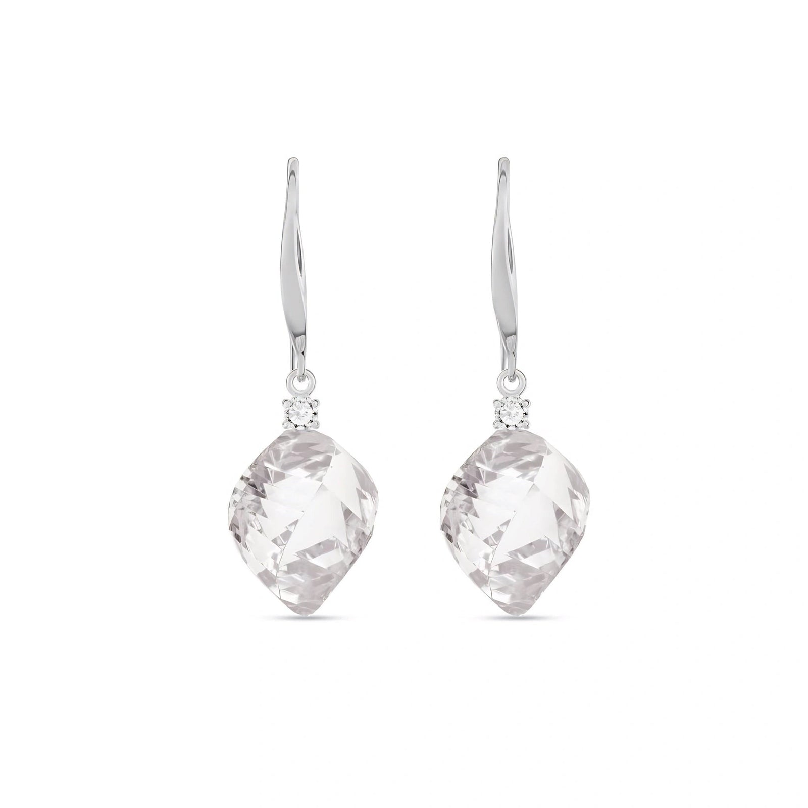 White Gold Earrings White Topaz 10K — Albertina