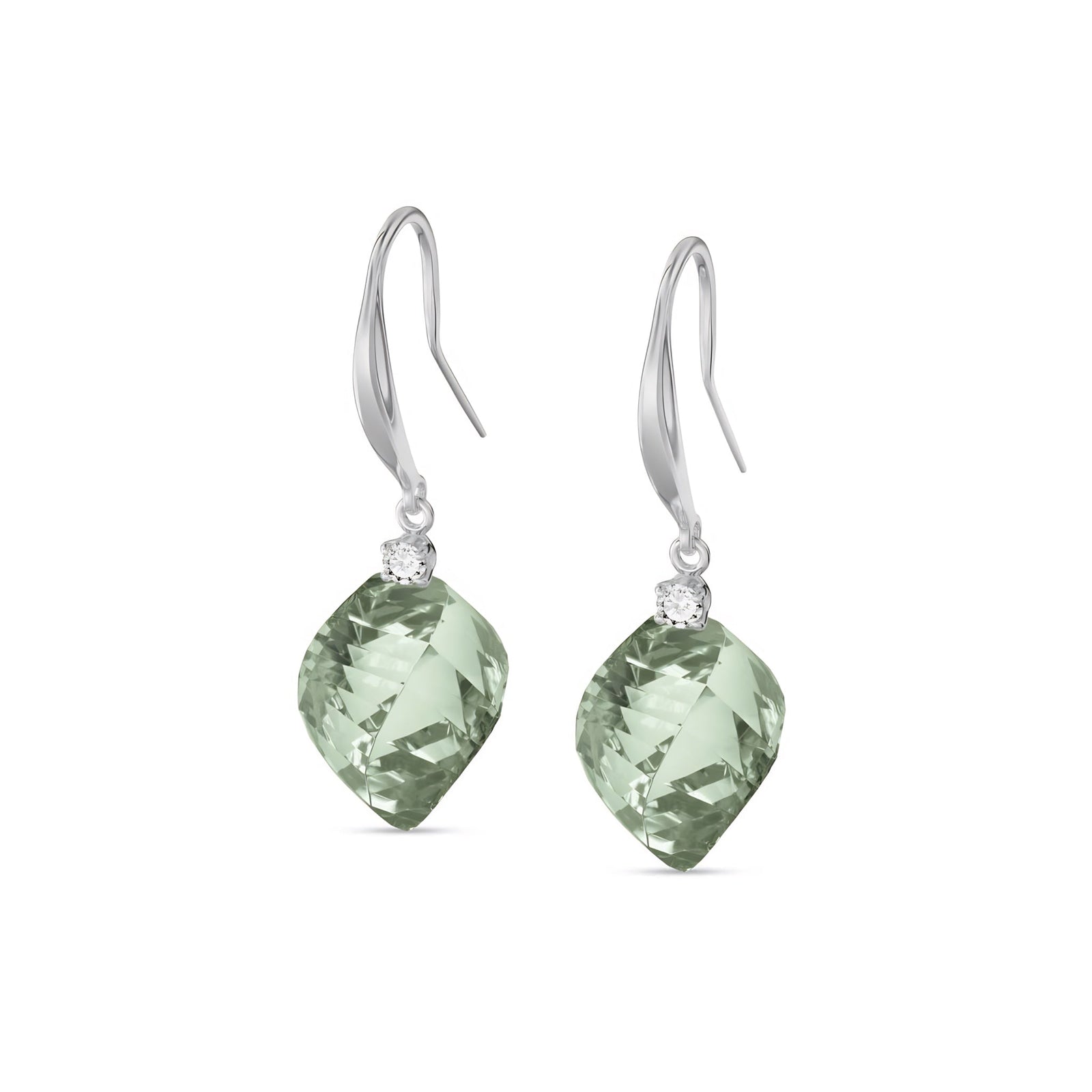 White Gold Earrings White Topaz 10K — Albertina