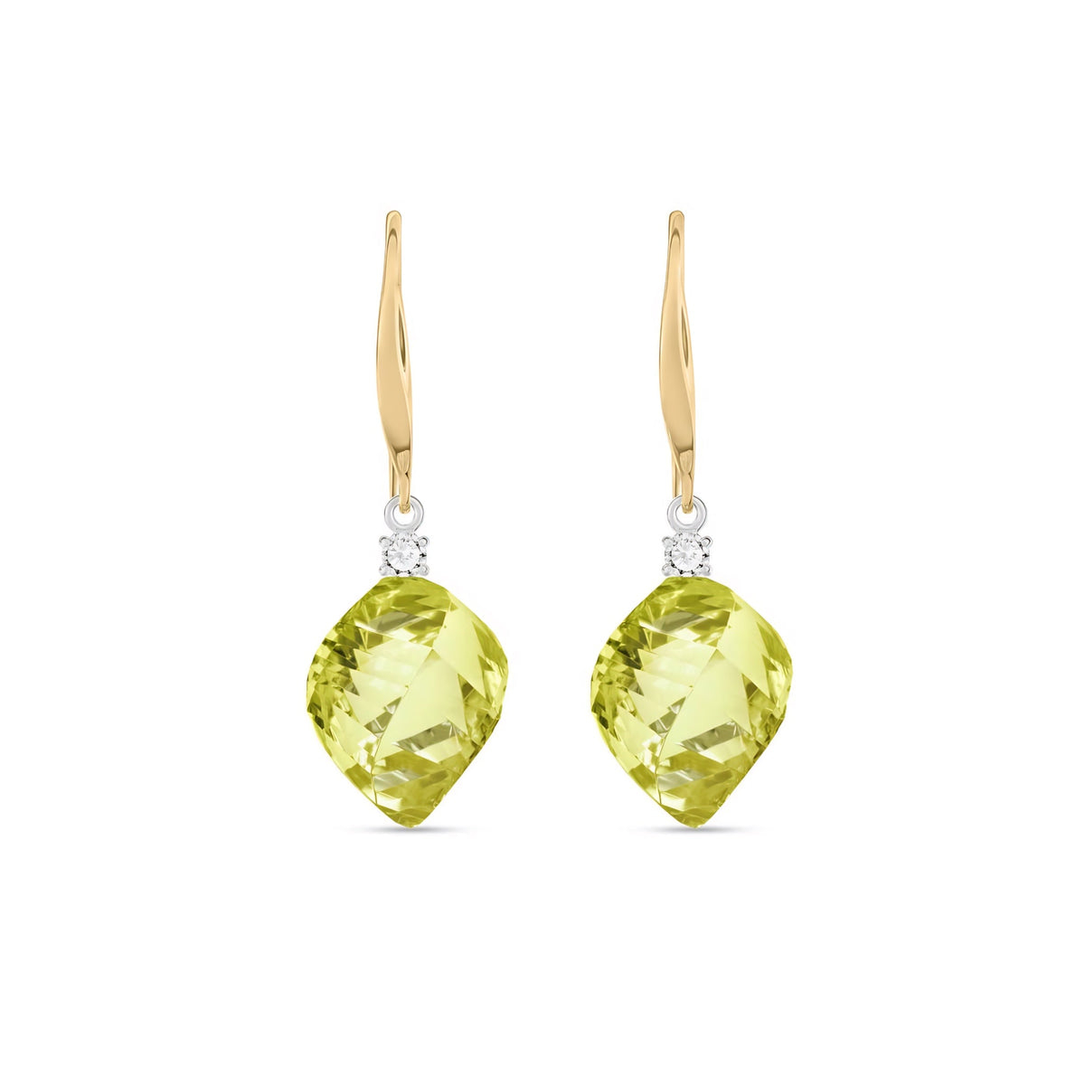 Yellow Gold Earrings Lemon Quartz 10K — Albertina