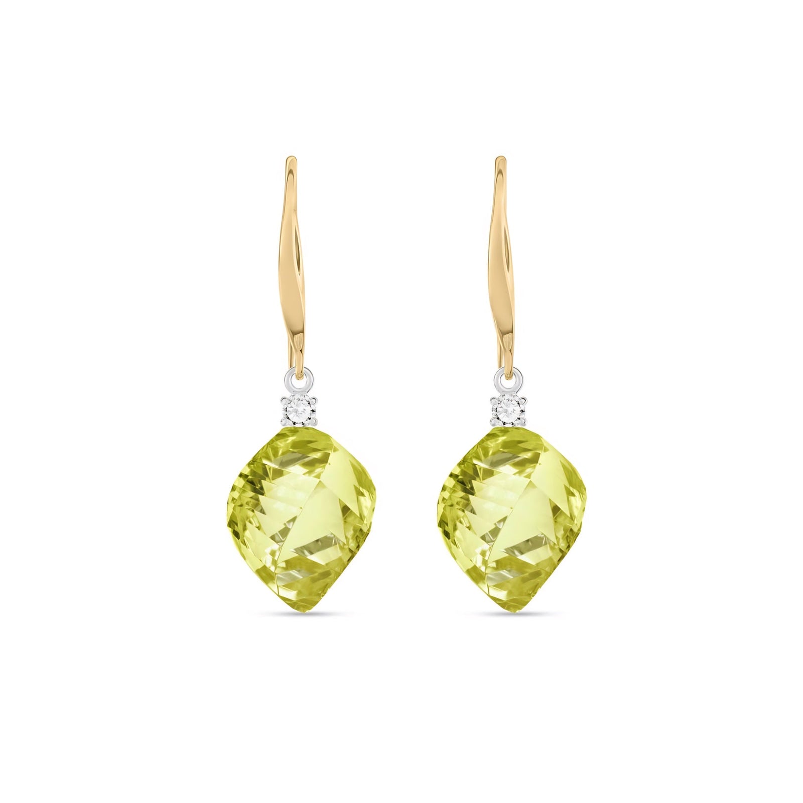 Yellow Gold Earrings Lemon Quartz 10K — Albertina