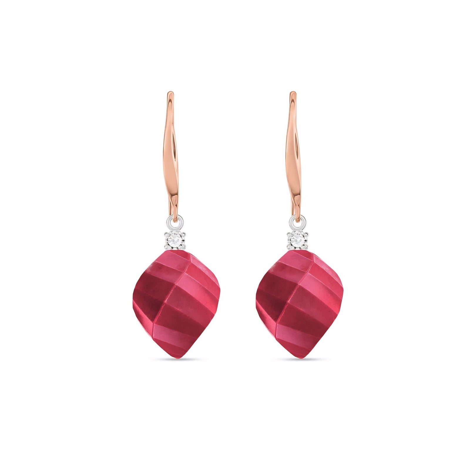 Rose Gold Earrings Blue Topaz 10K — Albertina