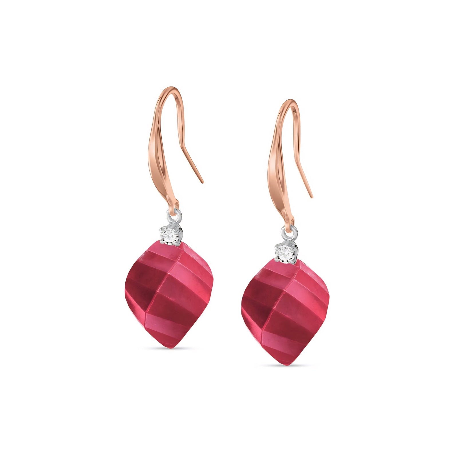 Rose Gold Earrings Blue Topaz 10K — Albertina