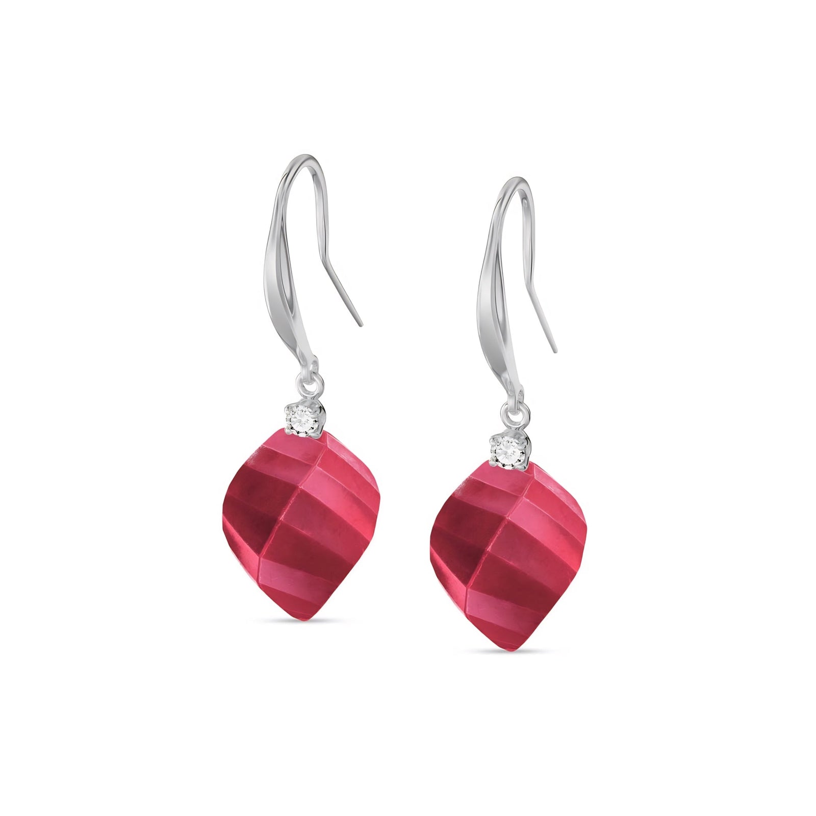 White Gold Earrings Blue Topaz 10K — Albertina