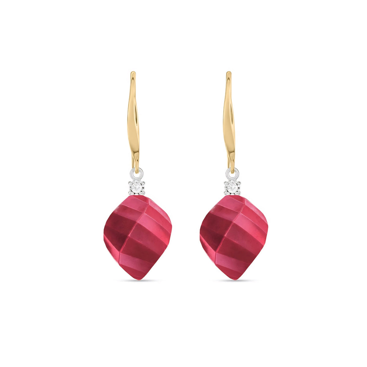 Yellow Gold Earrings Blue Topaz 10K — Albertina