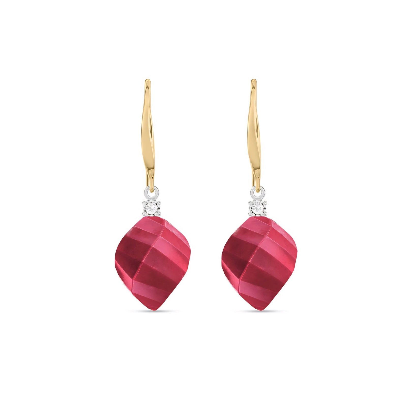 Yellow Gold Earrings Blue Topaz 10K — Albertina