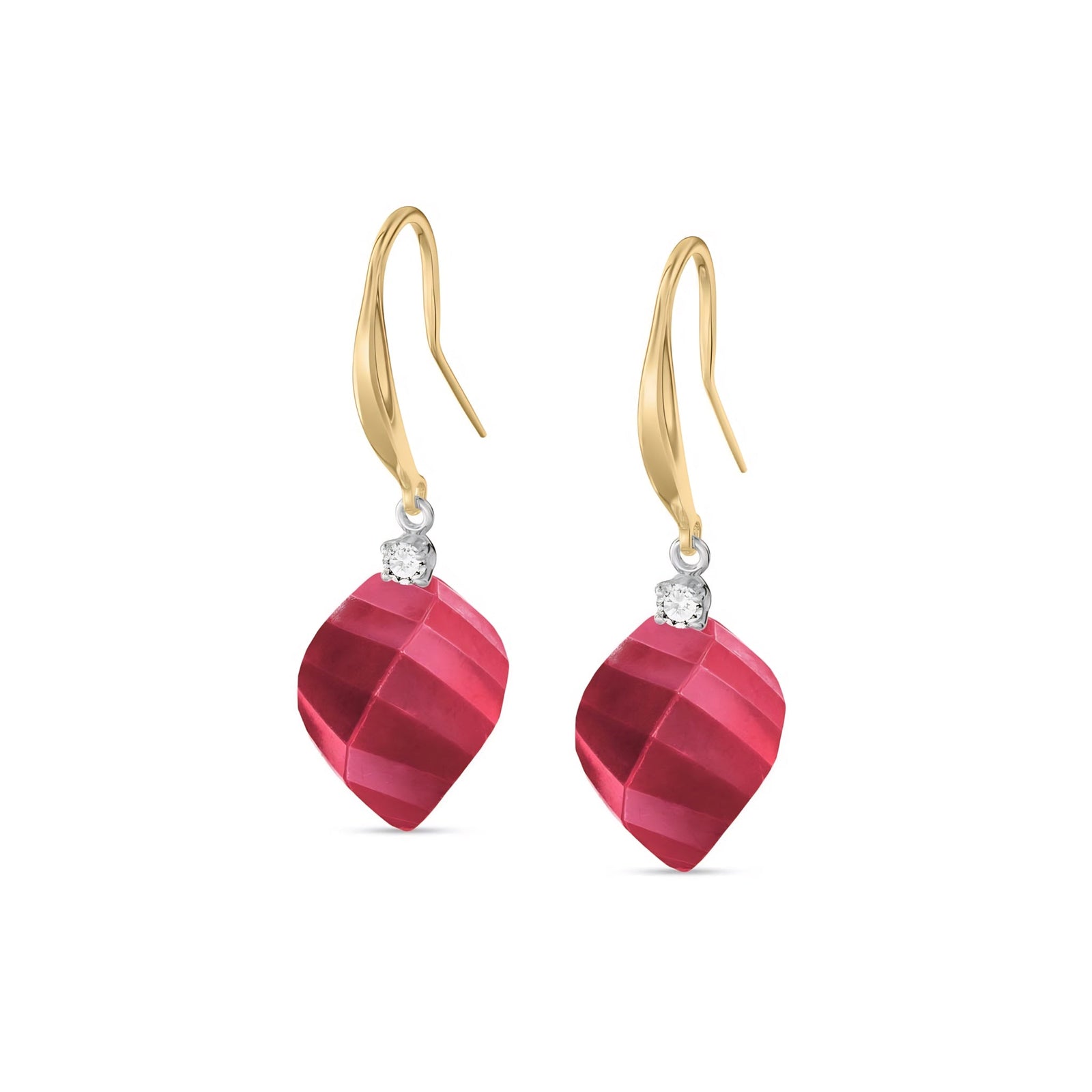 Yellow Gold Earrings Blue Topaz 10K — Albertina