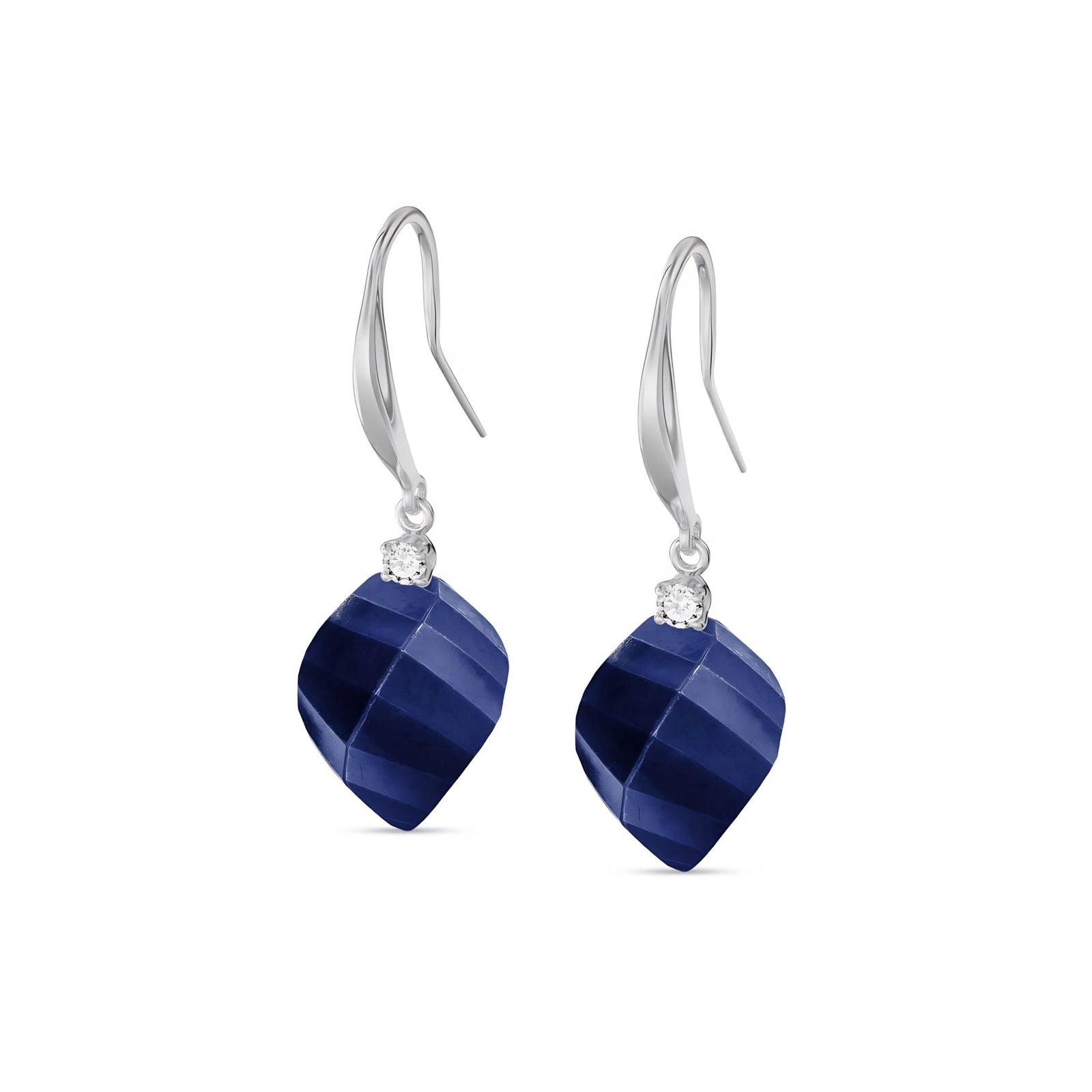 White Gold Earrings Ruby 10K — Albertina