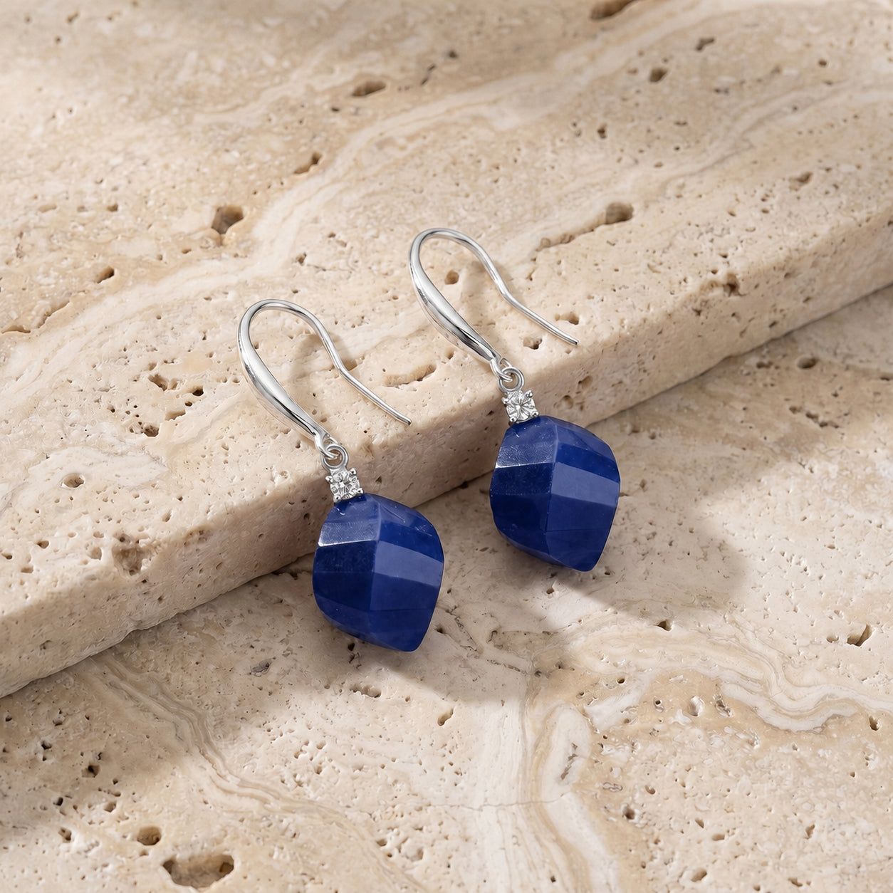 White Gold Earrings Ruby 10K — Albertina