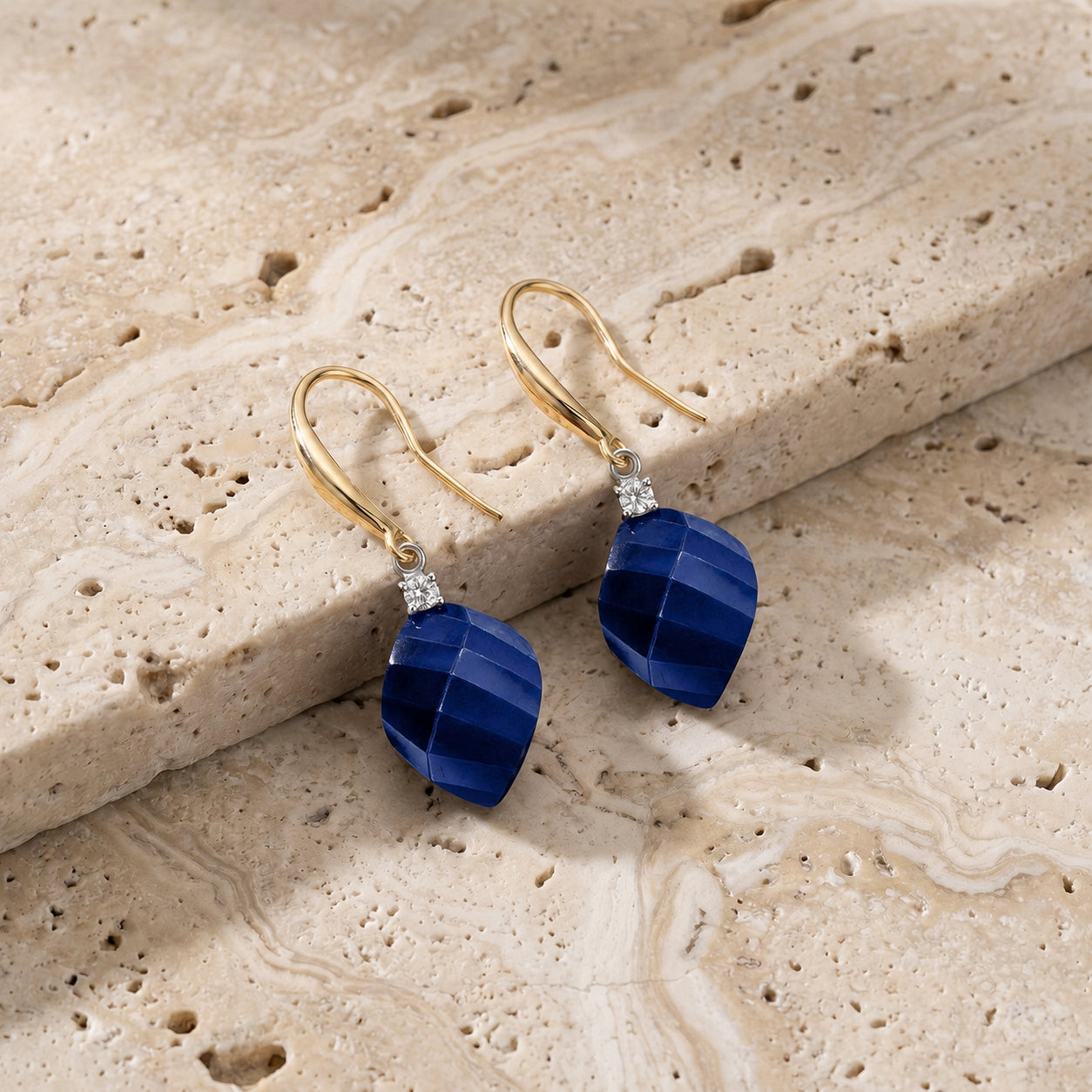 Yellow Gold Earrings Ruby 10K — Albertina