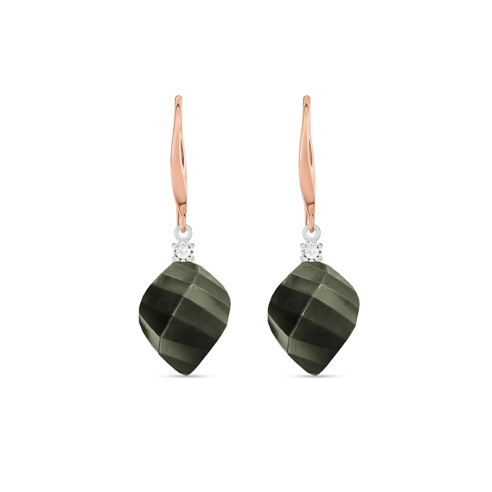Rose Gold Earrings Sapphire 10K — Albertina