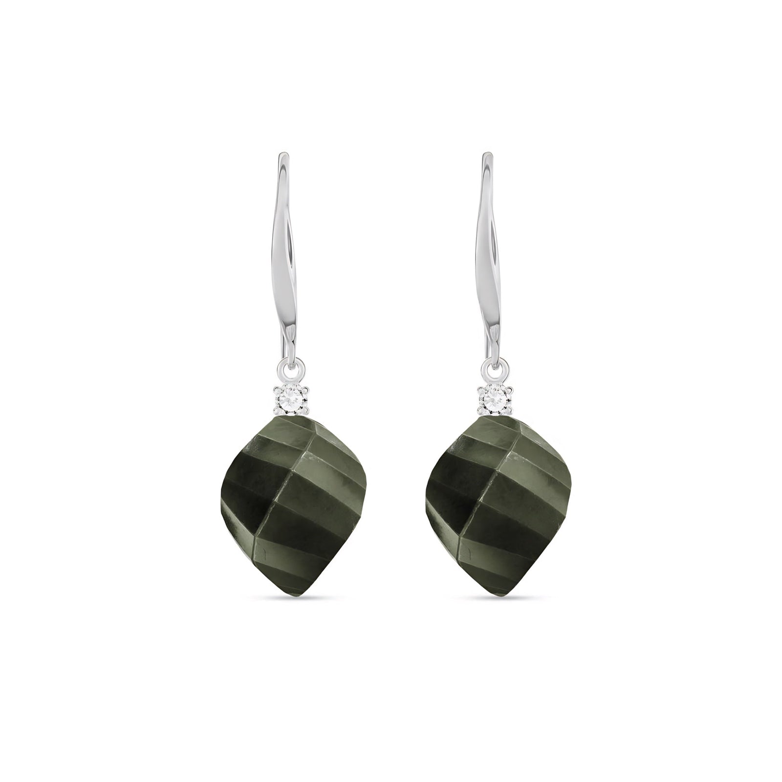 White Gold Earrings Sapphire 10K — Albertina