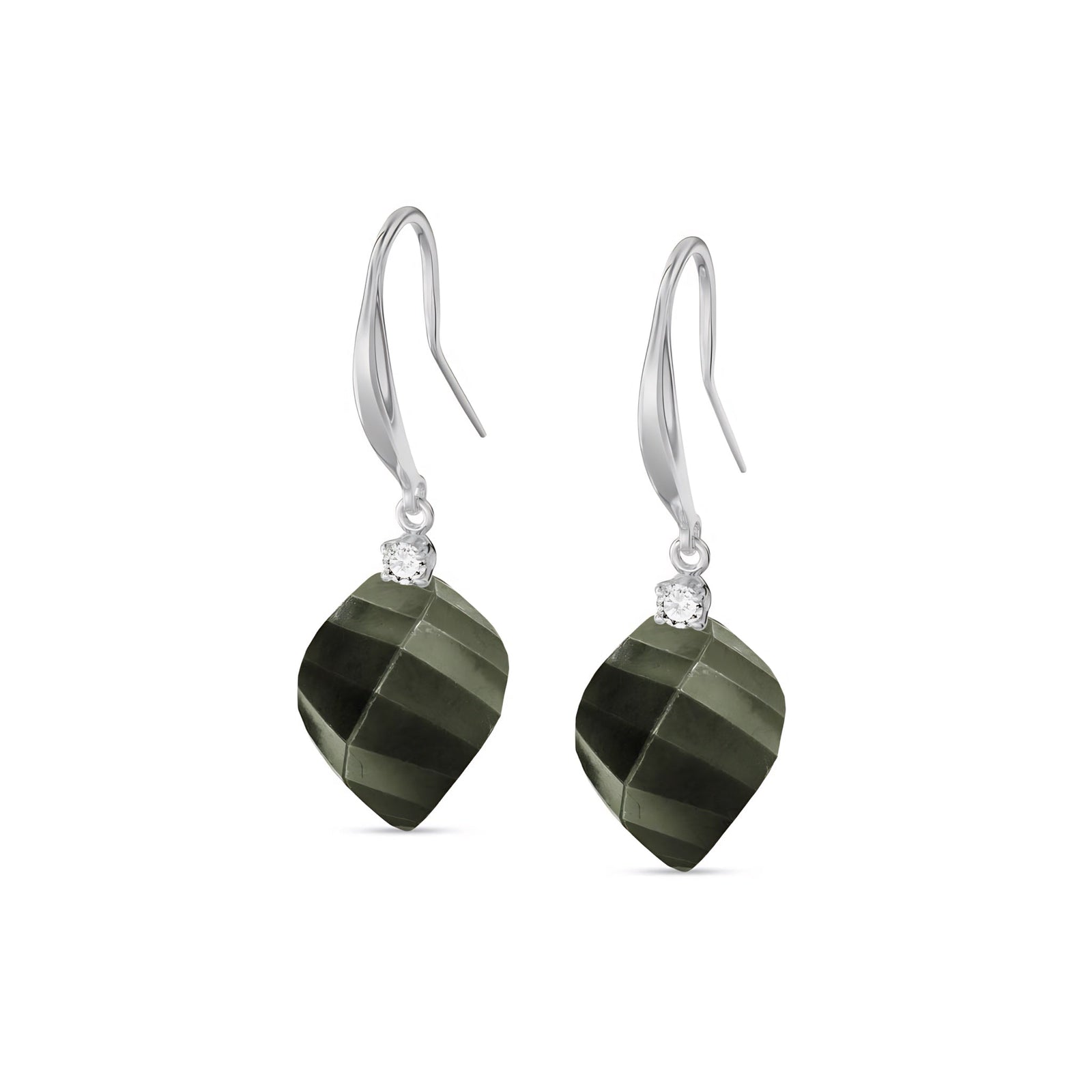 White Gold Earrings Sapphire 10K — Albertina