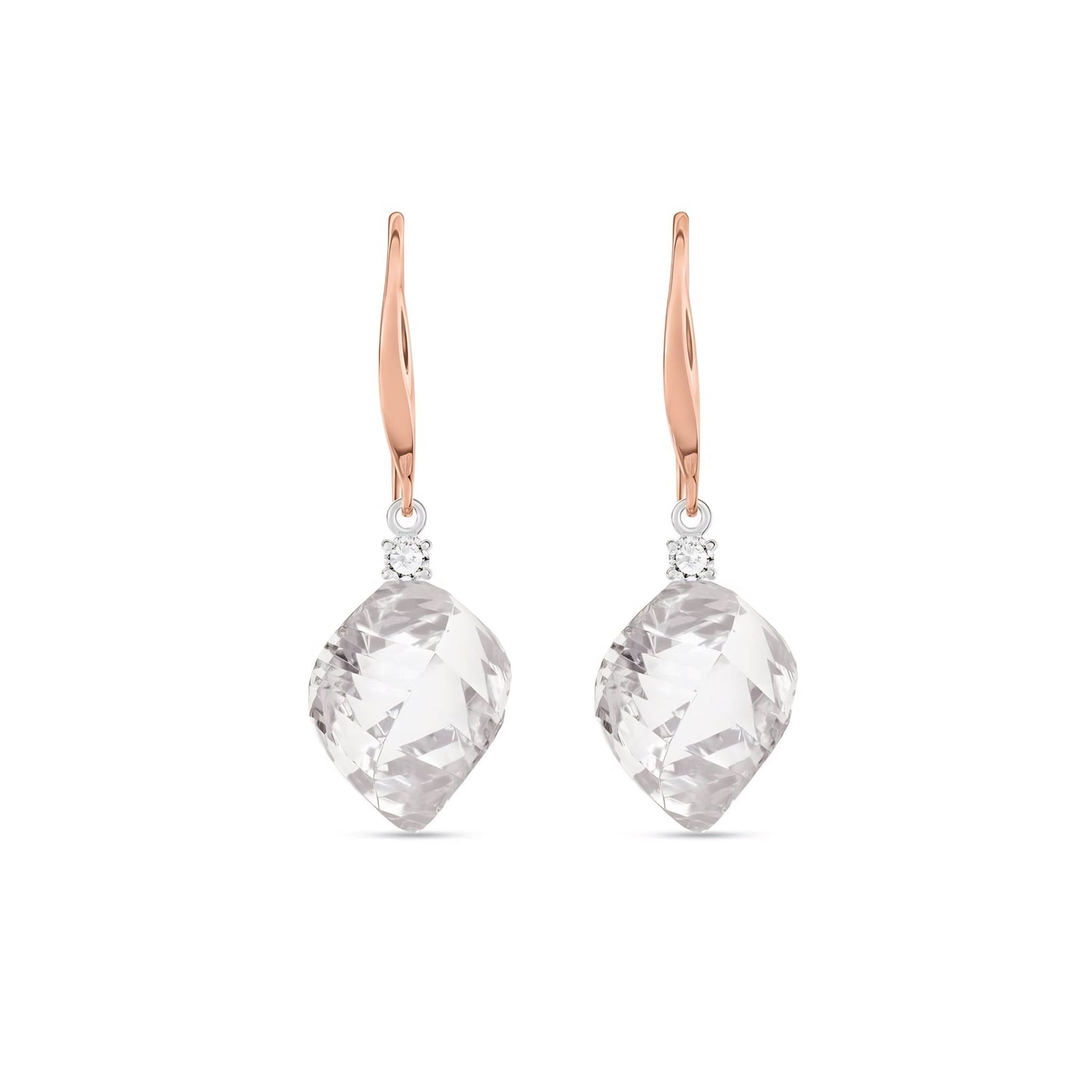 Rose Gold Earrings Emerald 10K — Albertina