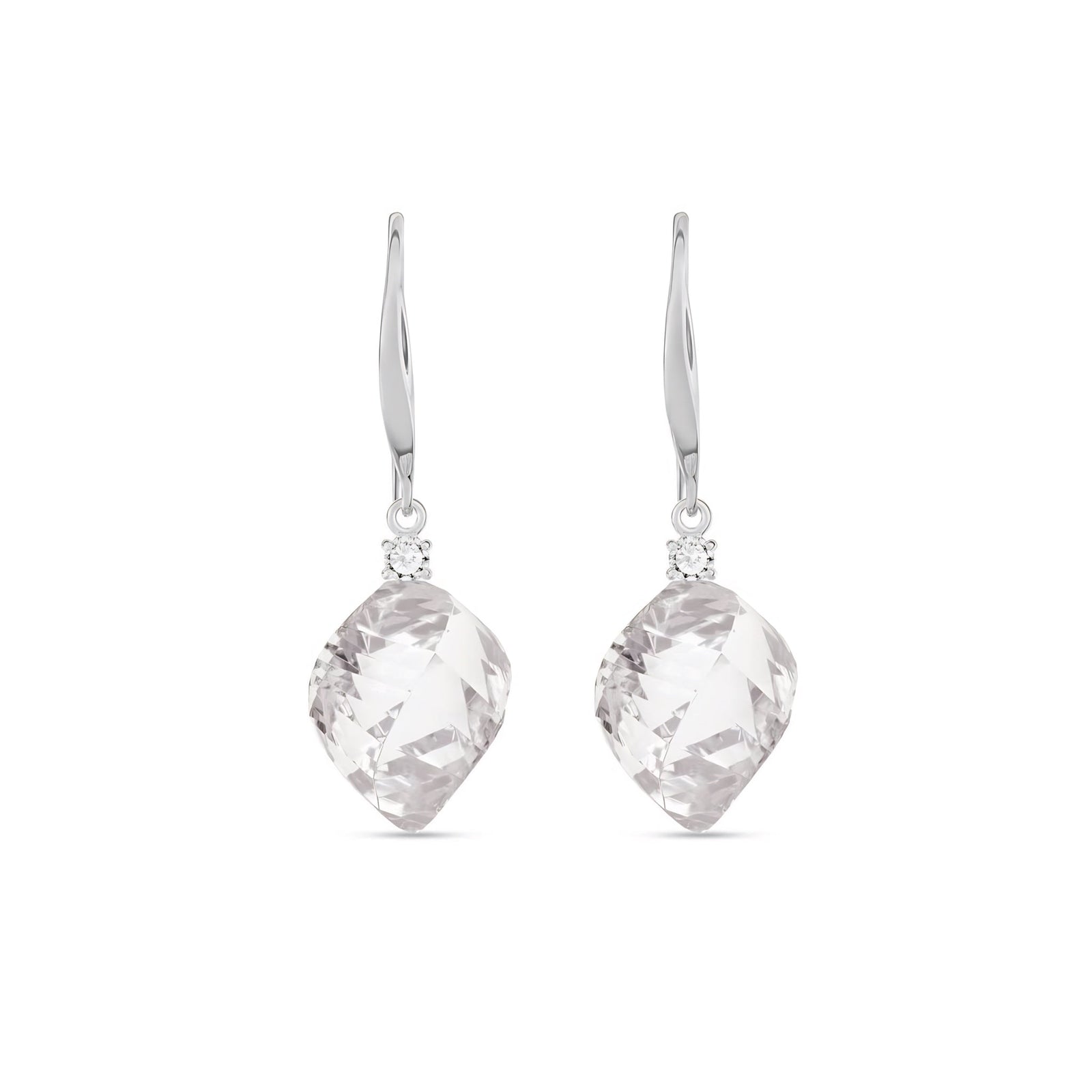 White Gold Earrings Emerald 10K — Albertina