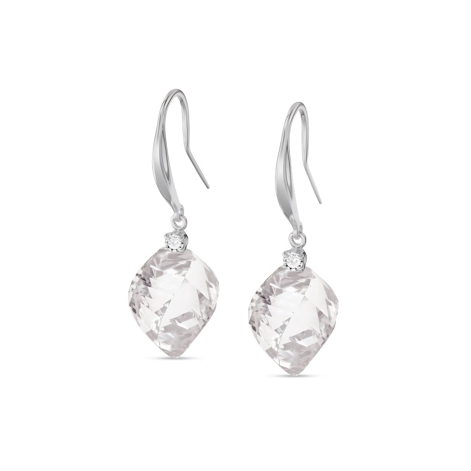 White Gold Earrings Emerald 10K — Albertina