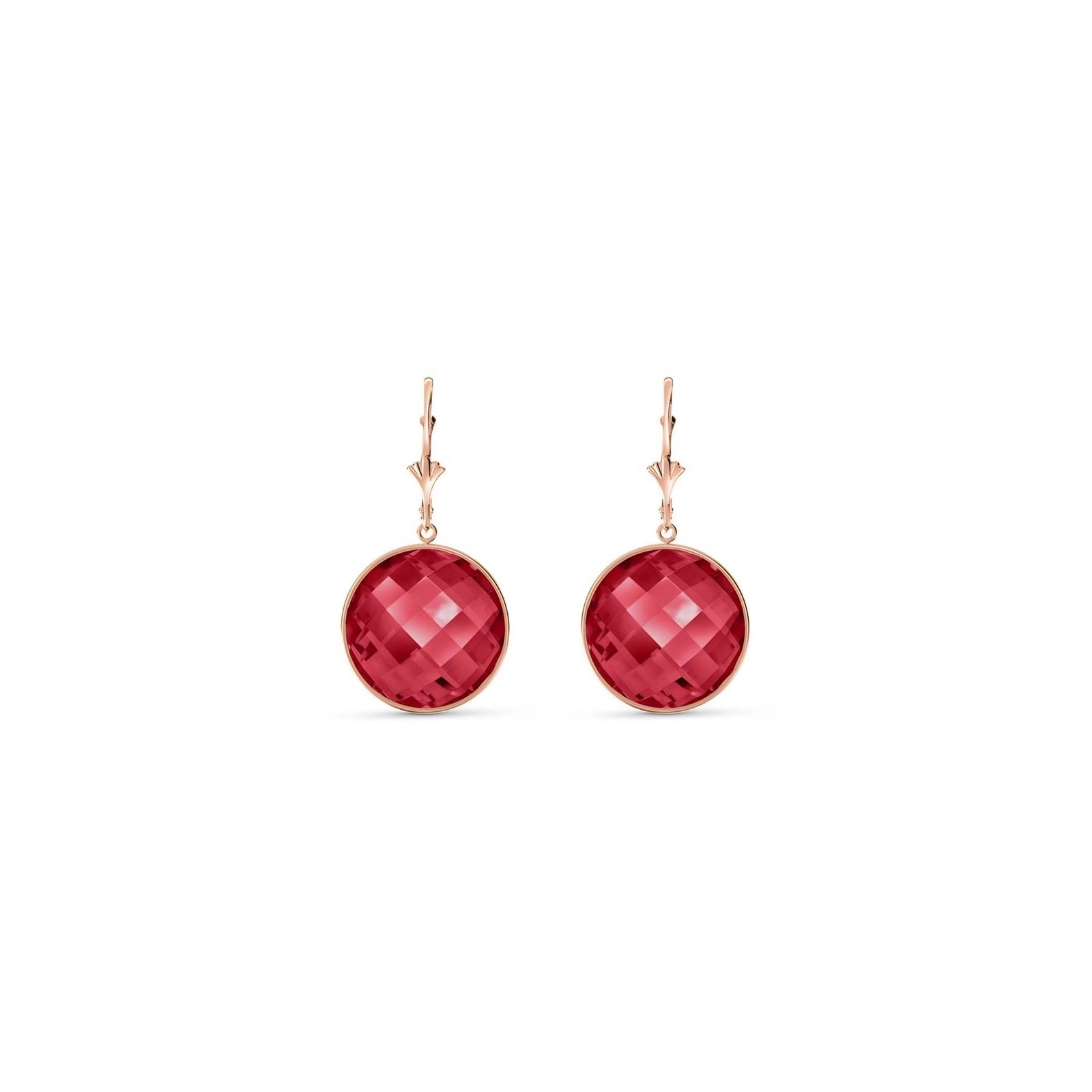 Rose Gold Earrings Ruby 10K — Elisa