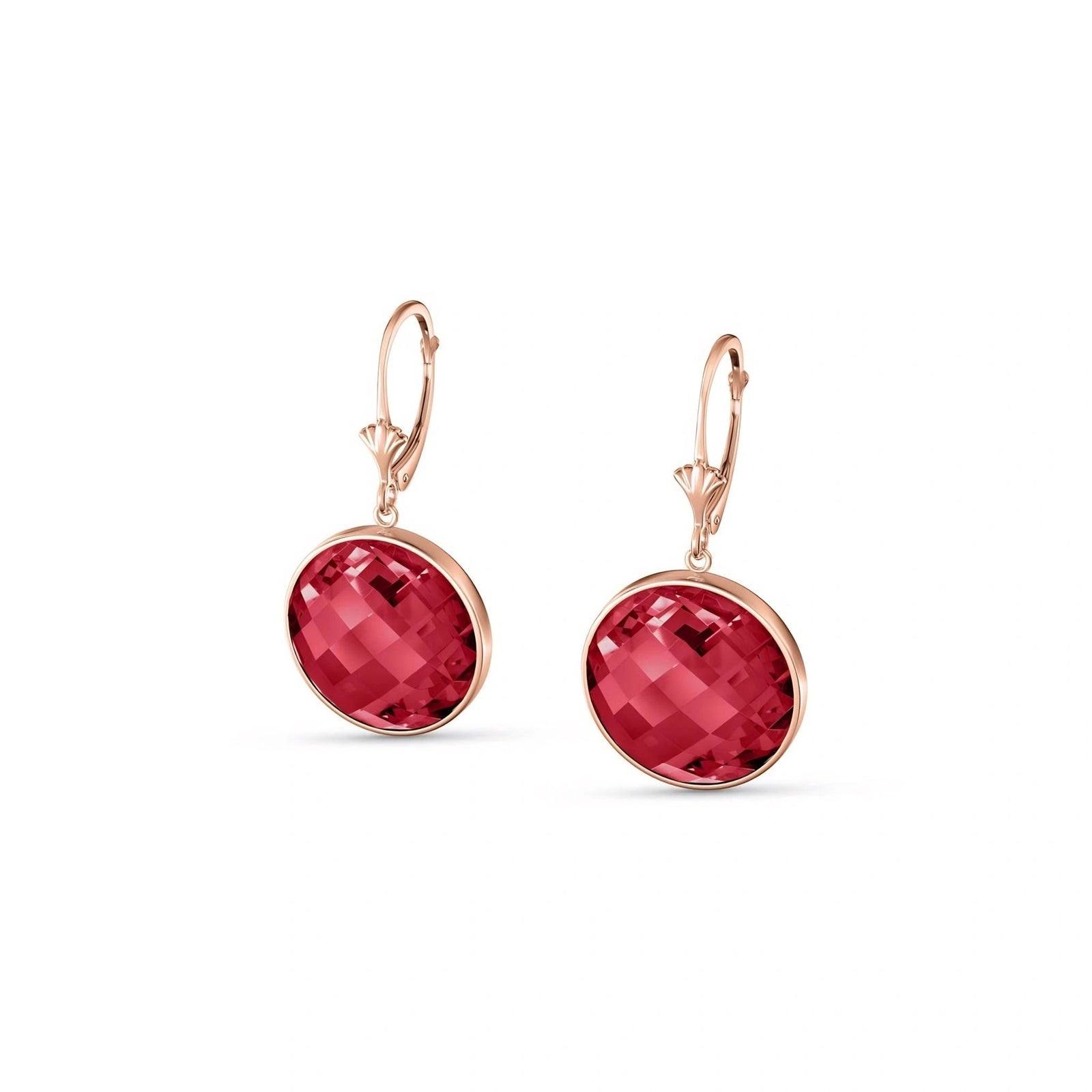 Rose Gold Earrings Ruby 10K — Elisa