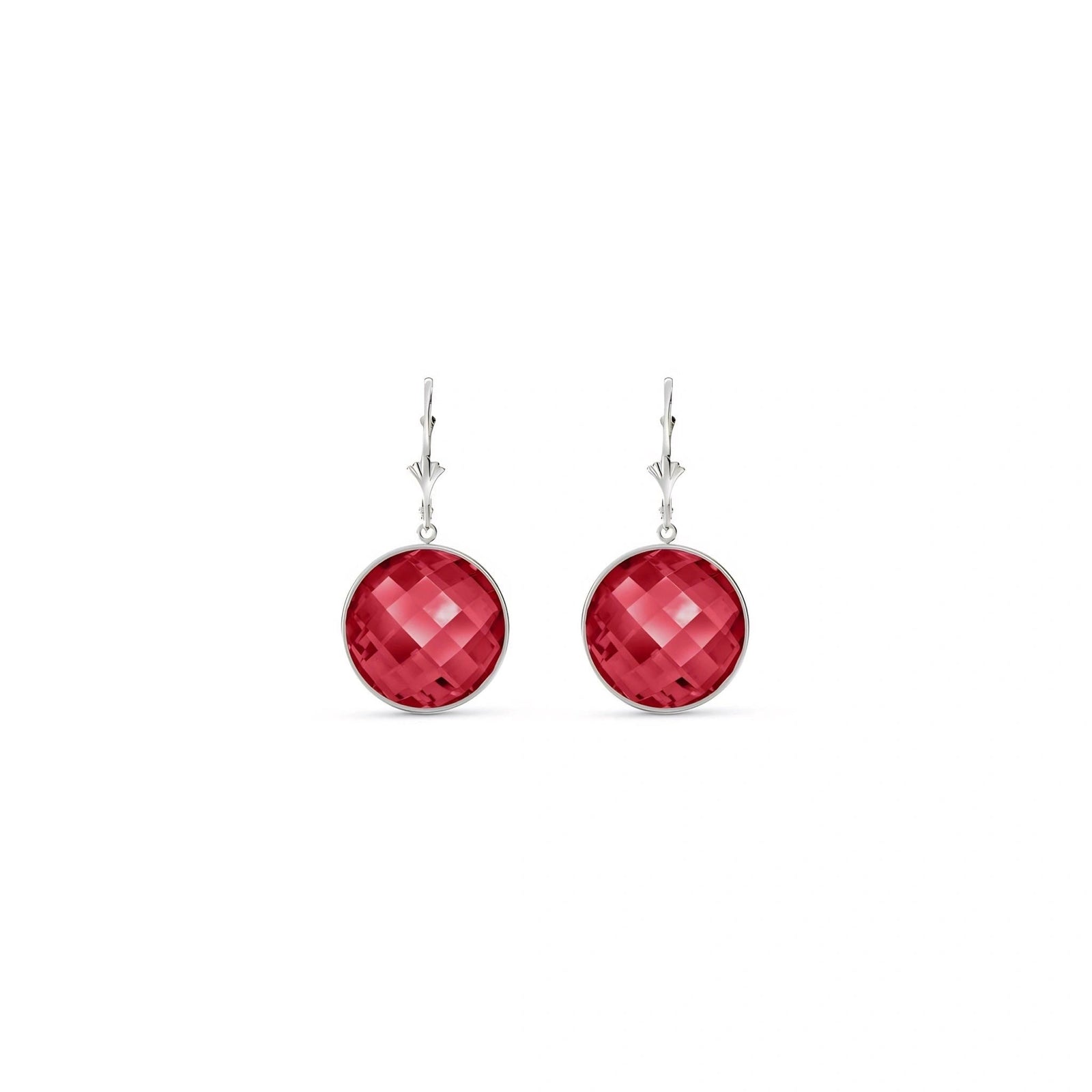 White Gold Earrings Ruby 10K — Elisa