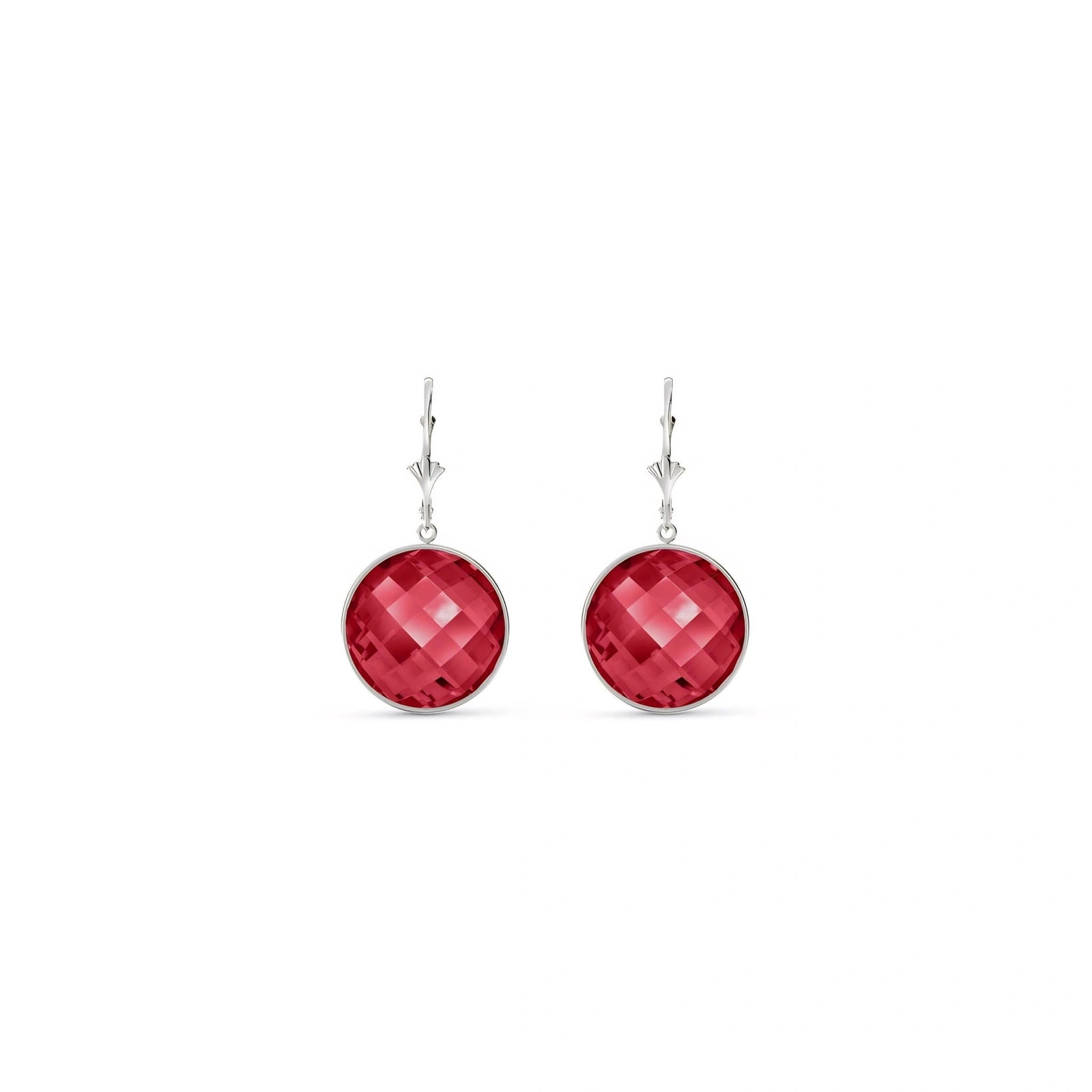 White Gold Earrings Ruby 10K — Elisa
