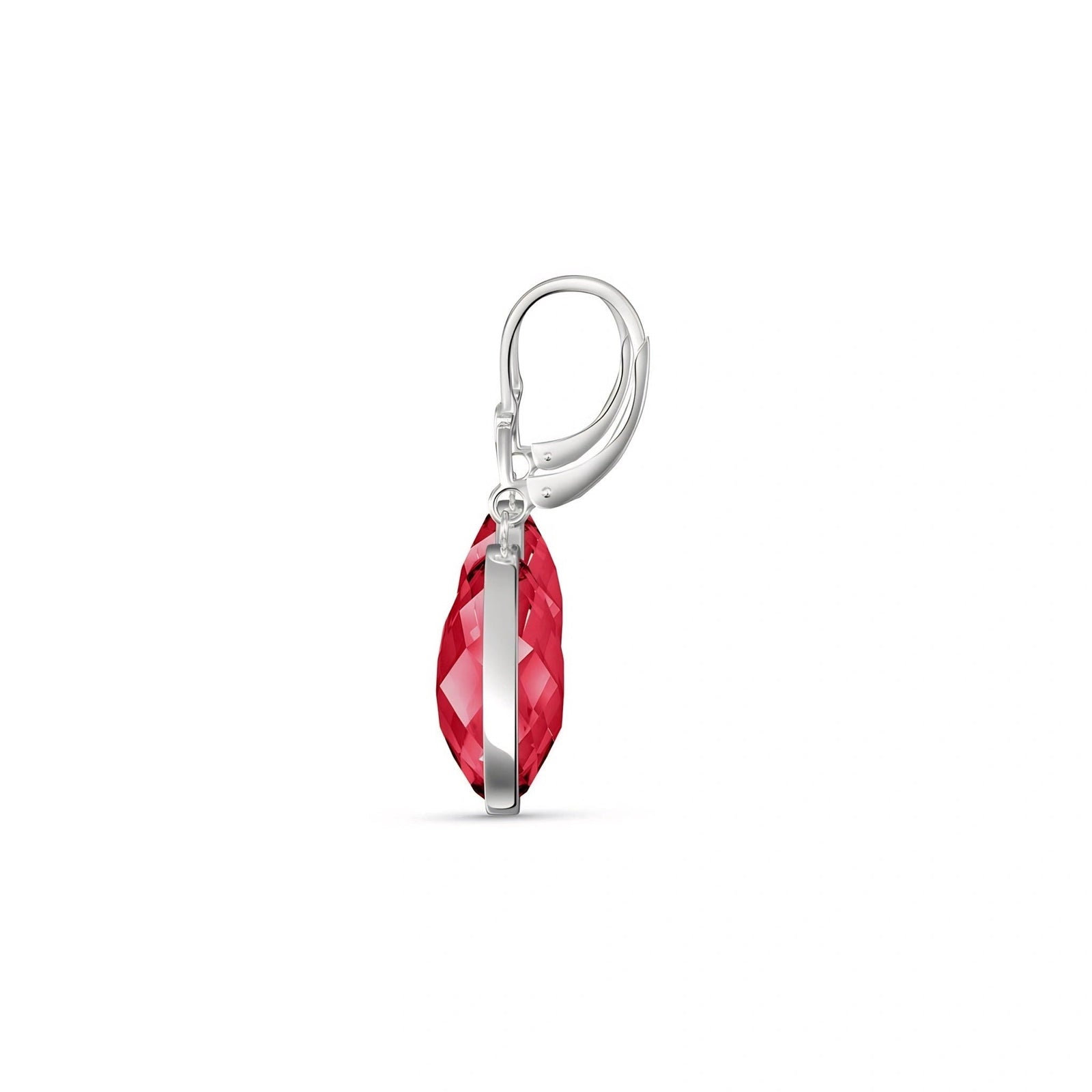 White Gold Earrings Ruby 10K — Elisa