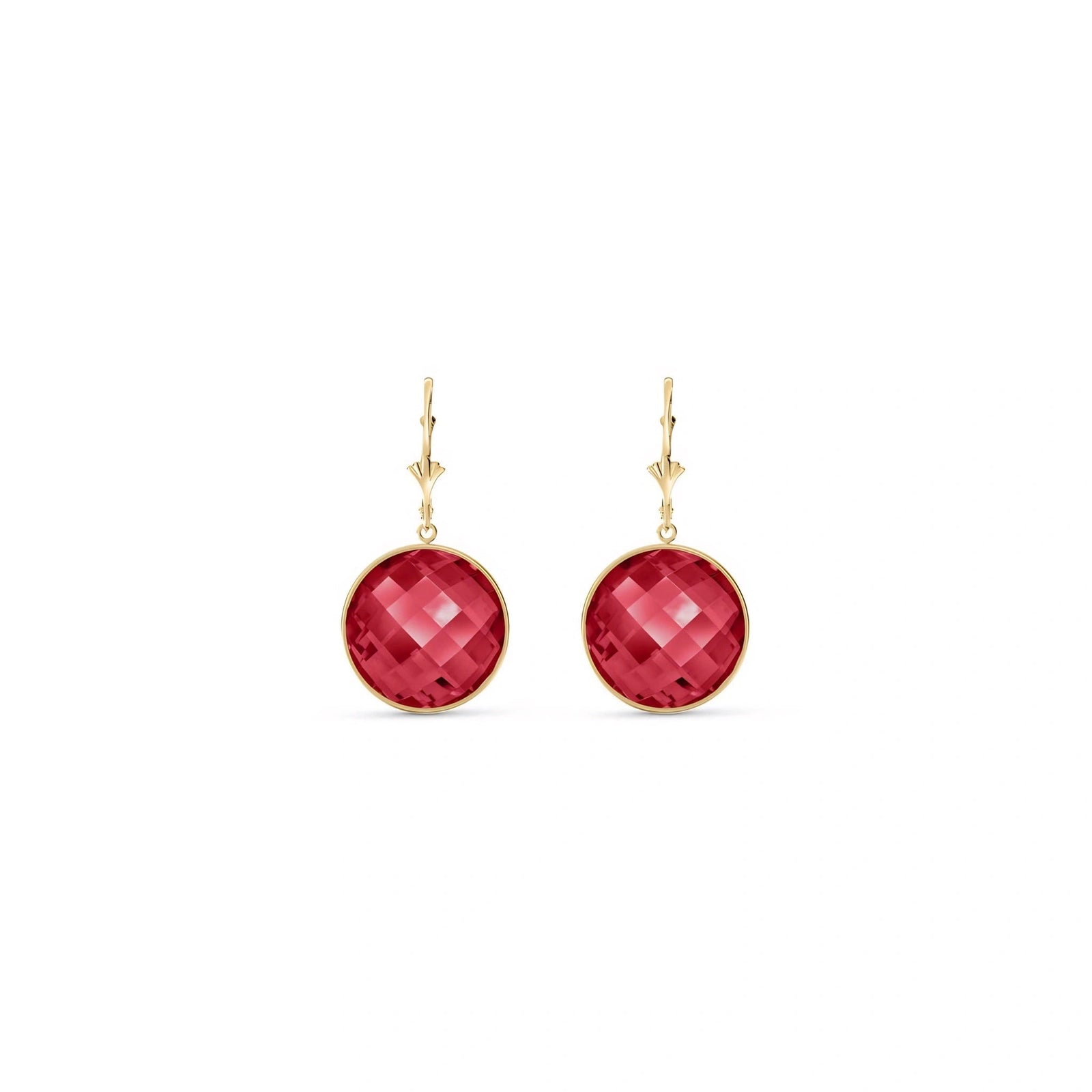 Yellow Gold Earrings Ruby 10K — Elisa