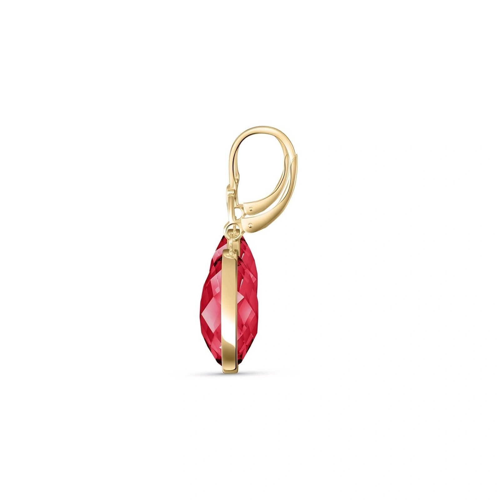 Yellow Gold Earrings Ruby 10K — Elisa