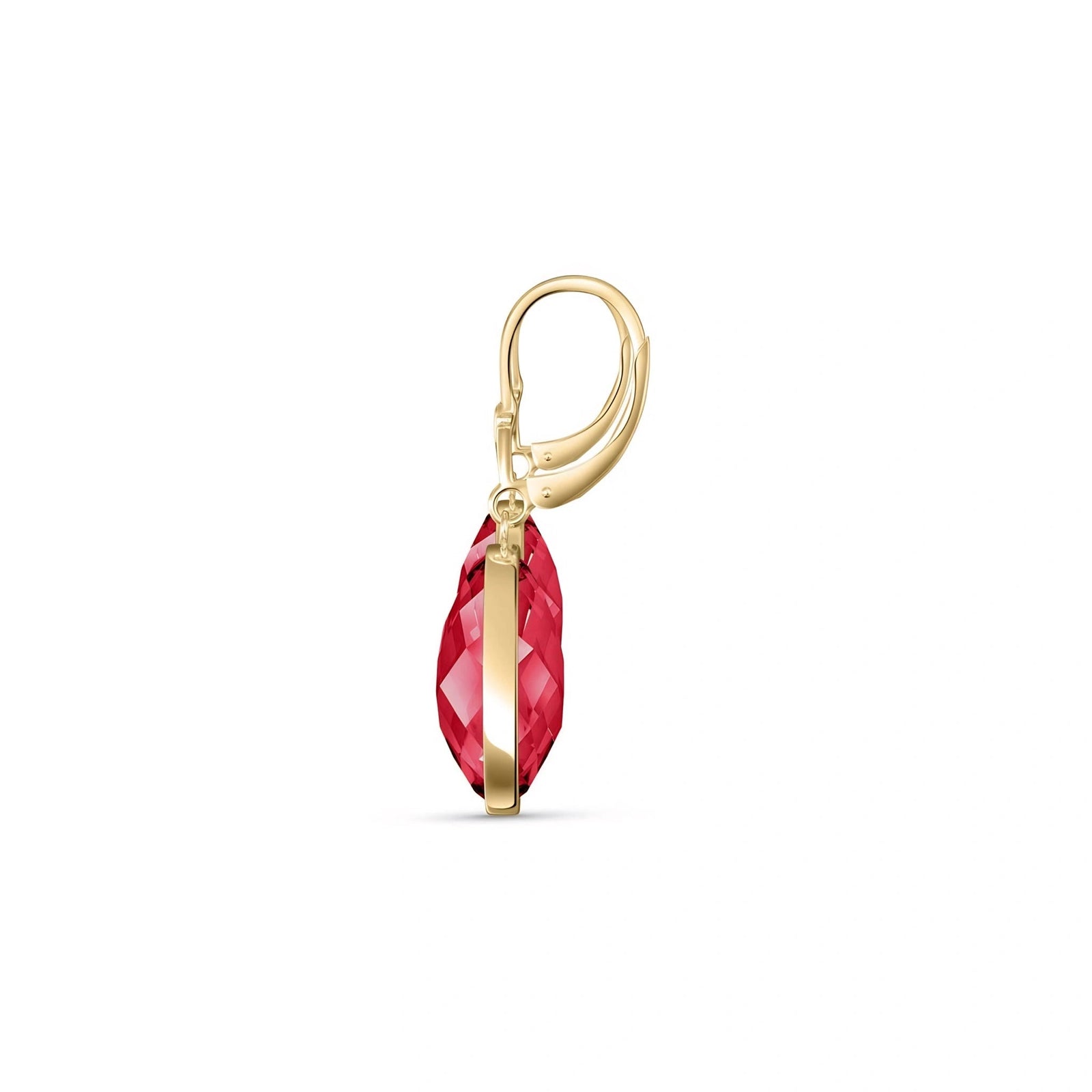 Yellow Gold Earrings Ruby 10K — Elisa