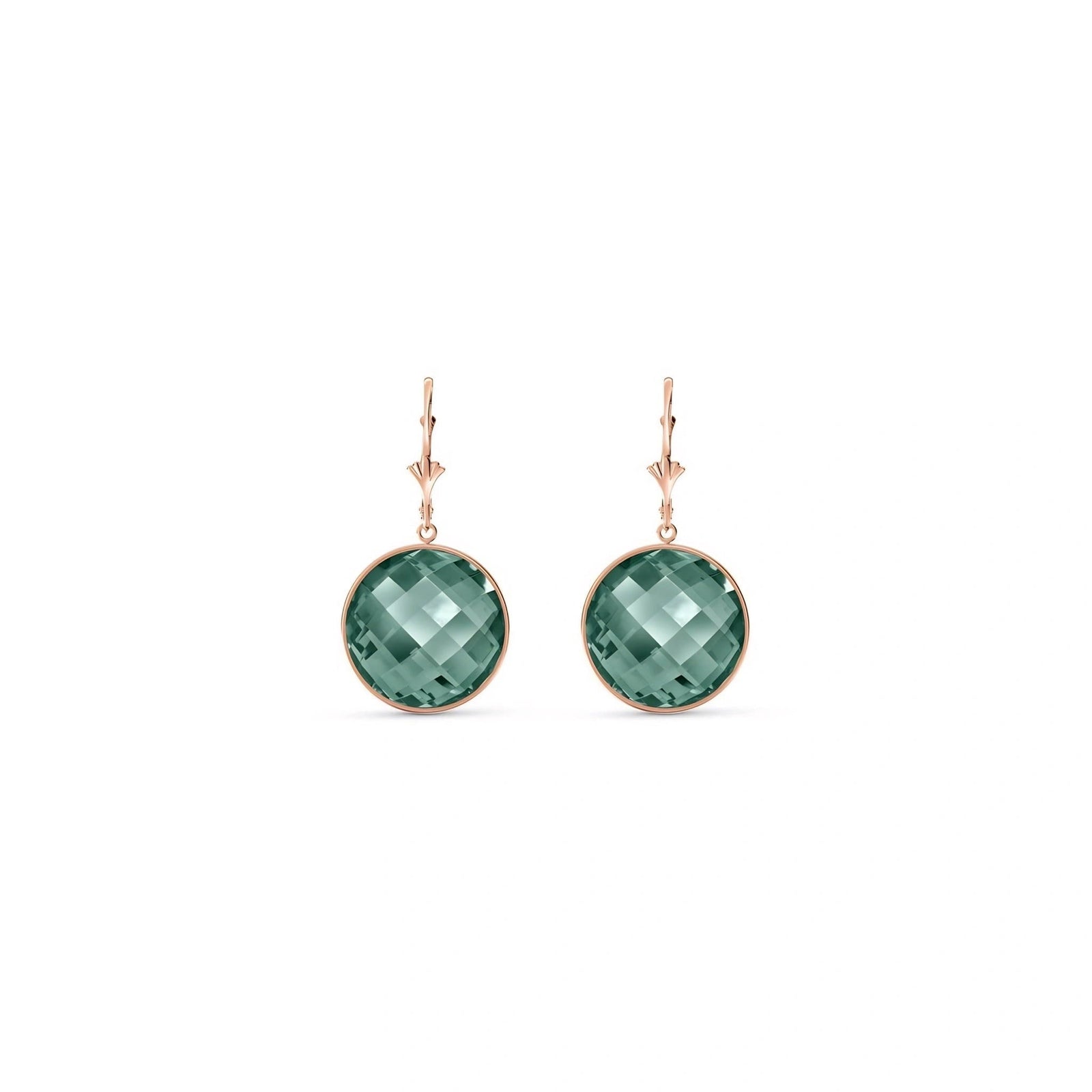 Rose Gold Earrings Emerald 10K — Elisa