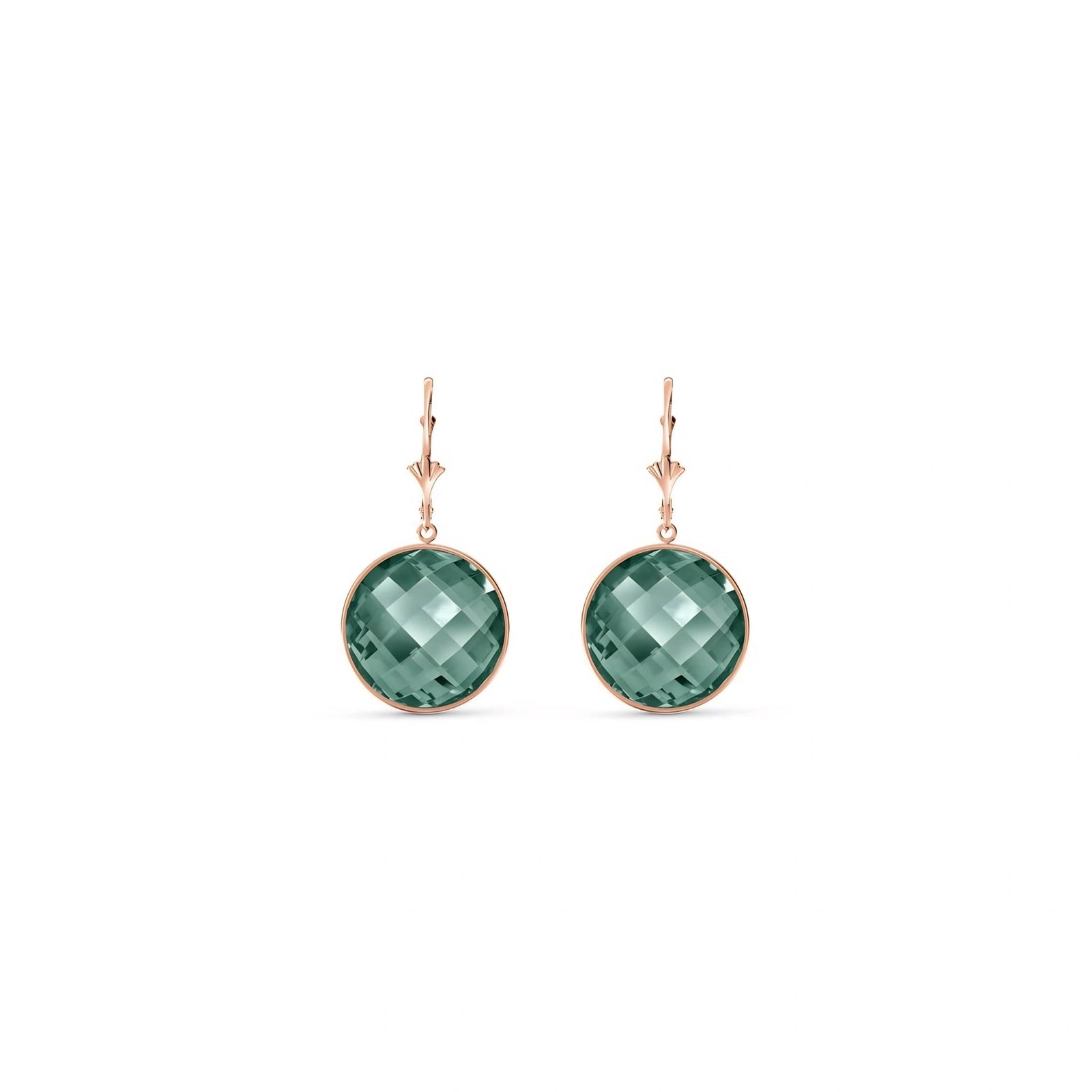Rose Gold Earrings Emerald 10K — Elisa