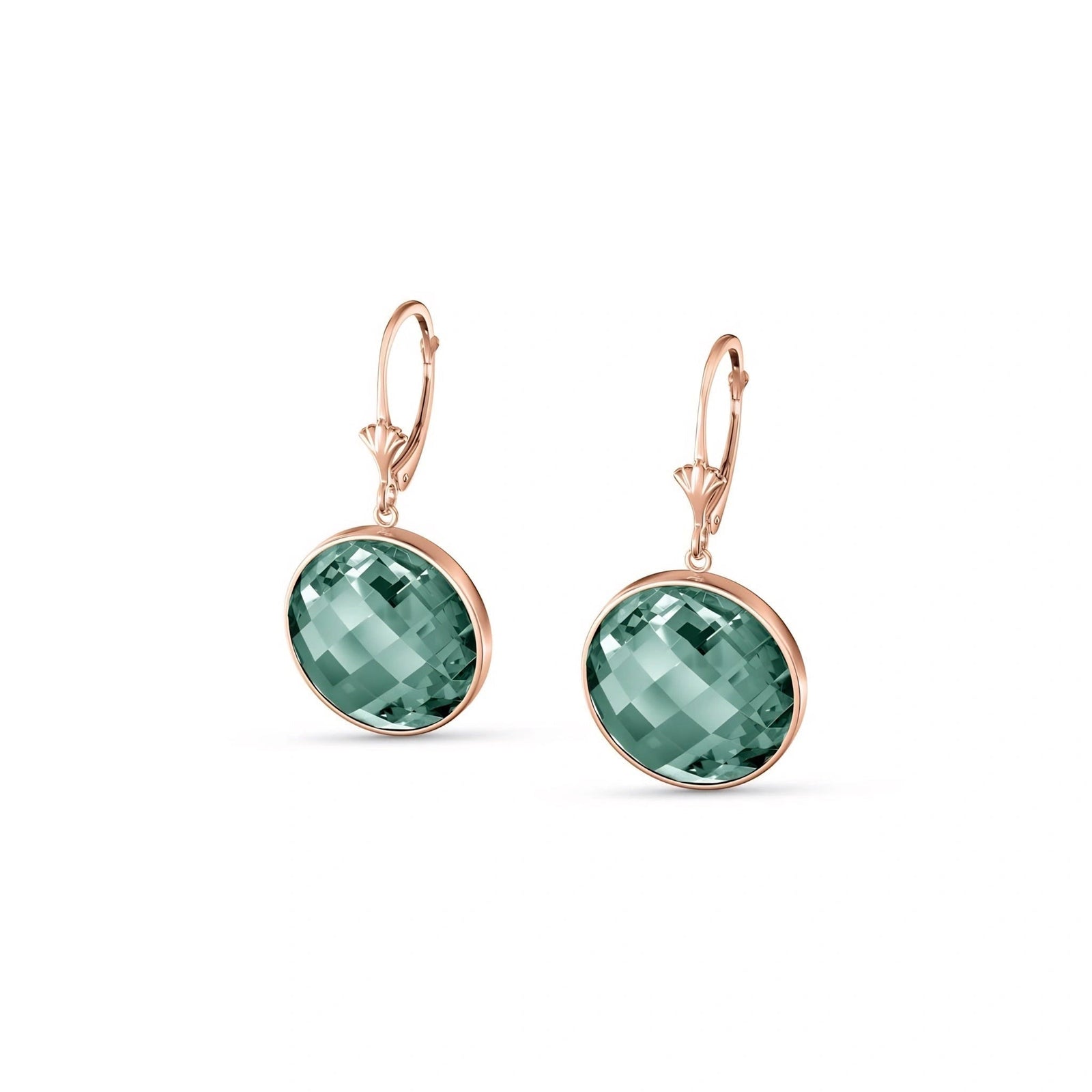 Rose Gold Earrings Emerald 10K — Elisa