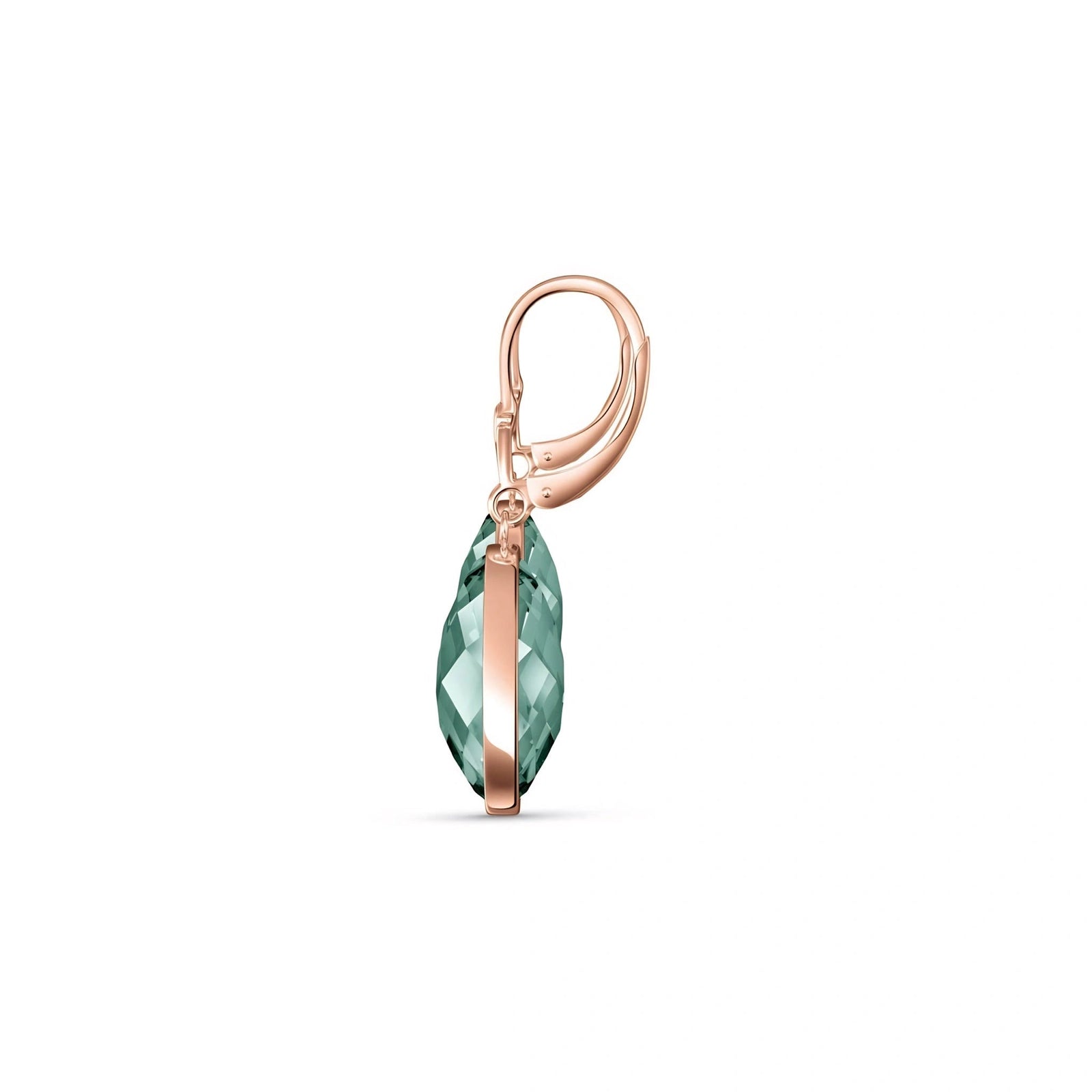 Rose Gold Earrings Emerald 10K — Elisa