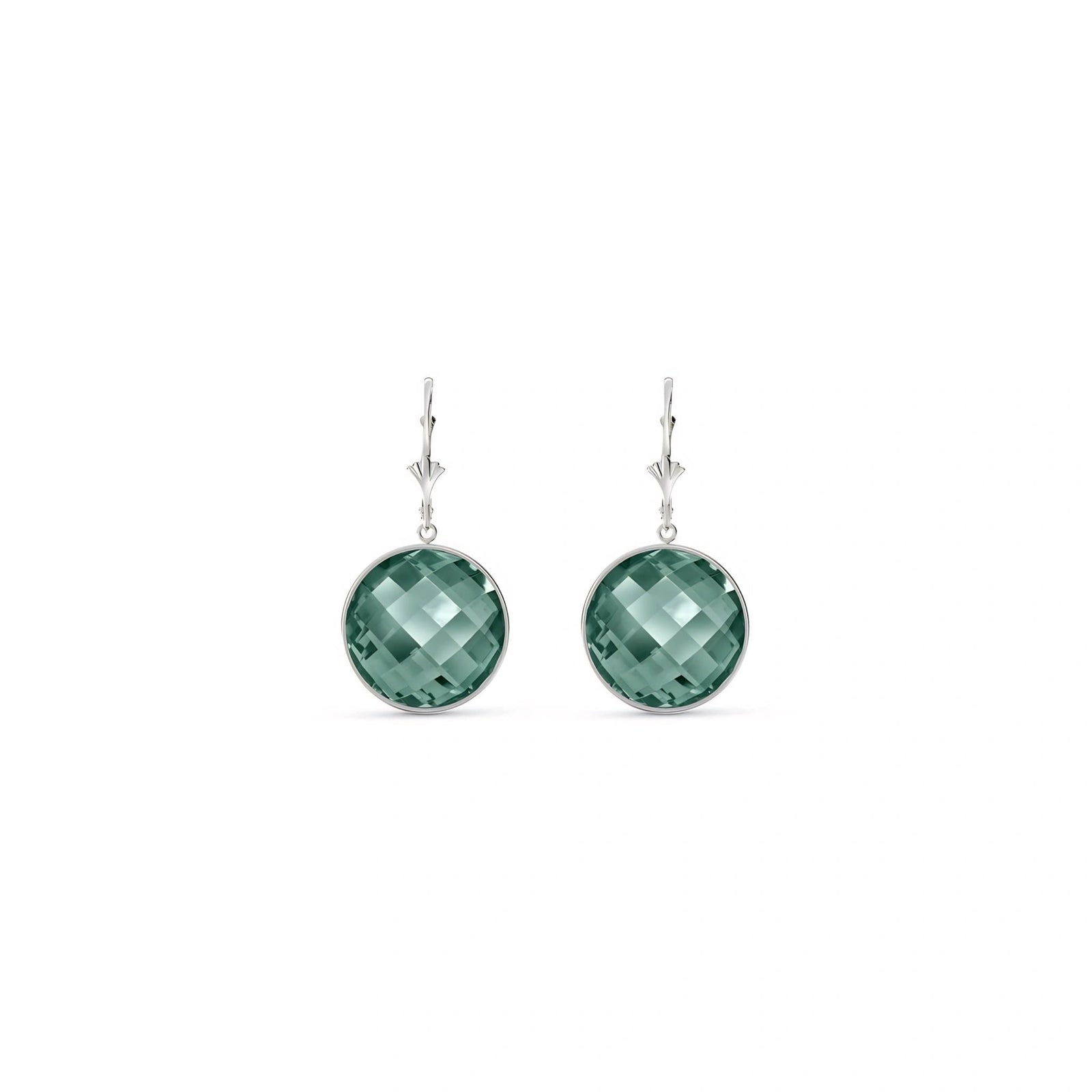 White Gold Earrings Emerald 10K — Elisa